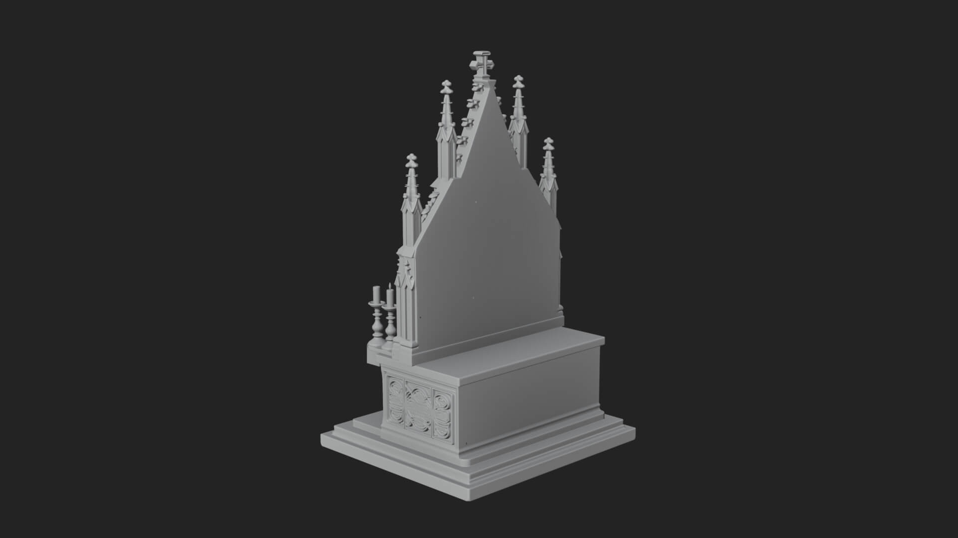 Gothic Church Altar Model Design 2 3D Print Model 3D Model