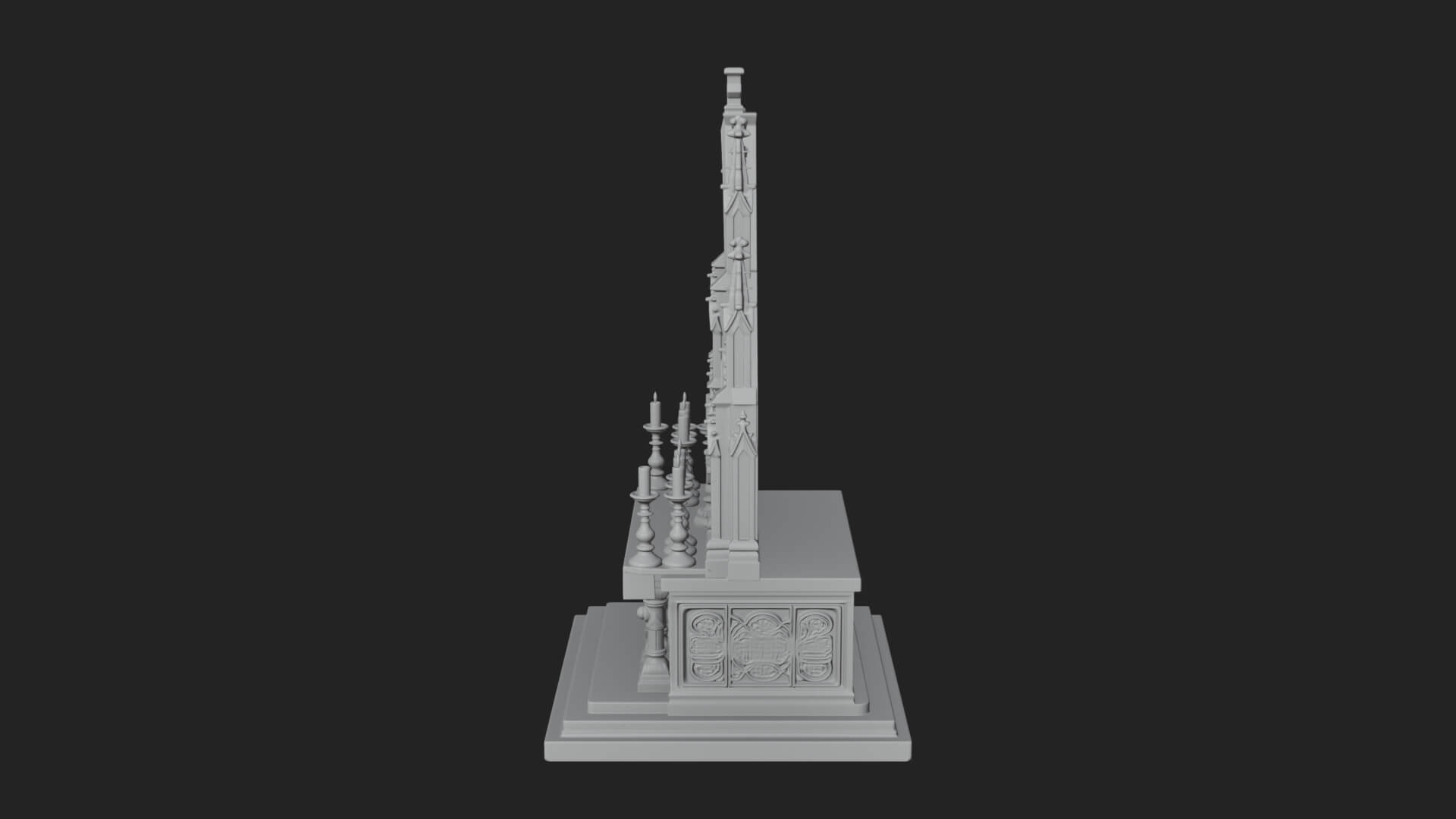 Gothic Church Altar Model Design 2 3D Print Model 3D Model