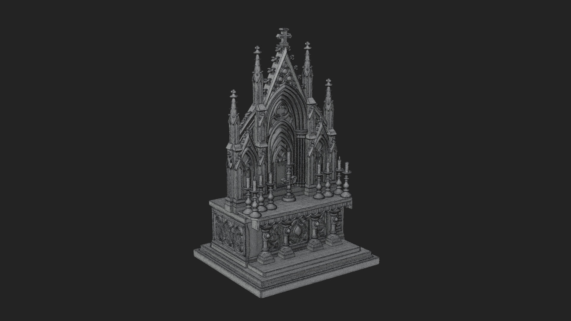 Gothic Church Altar Model Design 2 3D Print Model 3D Model