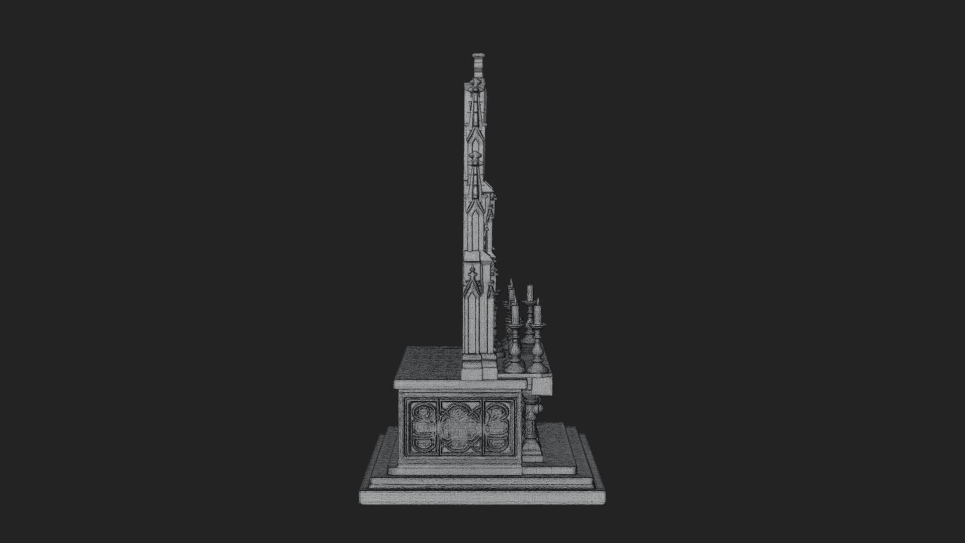 Gothic Church Altar Model Design 2 3D Print Model 3D Model