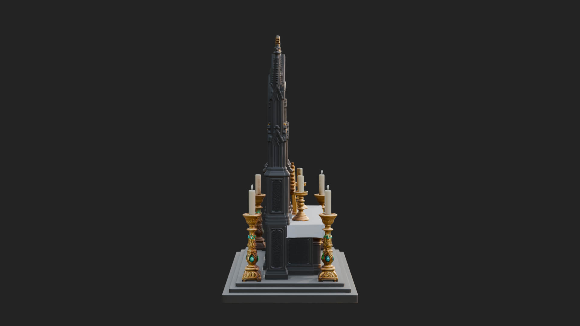 Gothic Church Altar Model Design 3 3D Print Model 3D Model