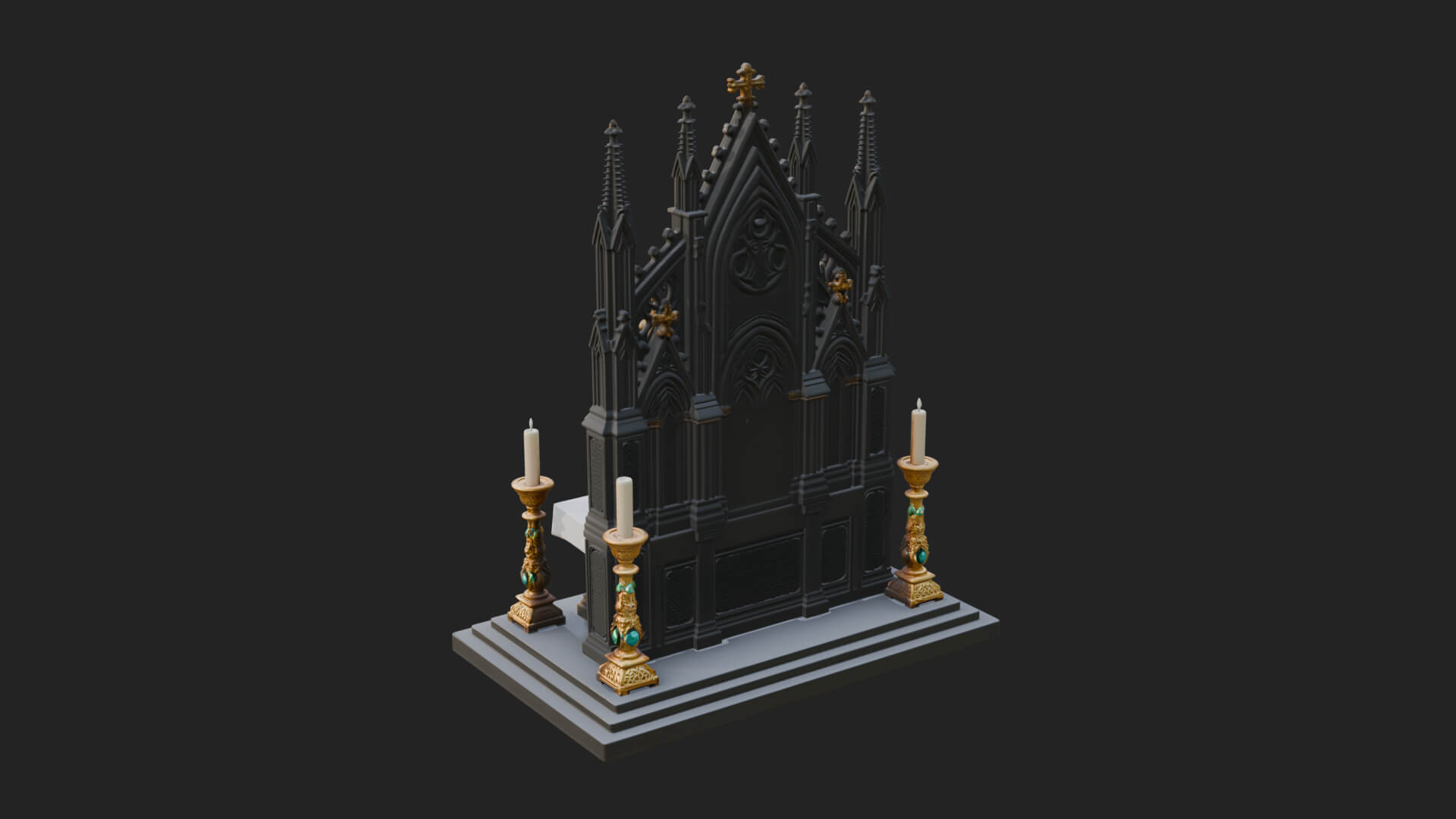 Gothic Church Altar Model Design 3 3D Print Model 3D Model