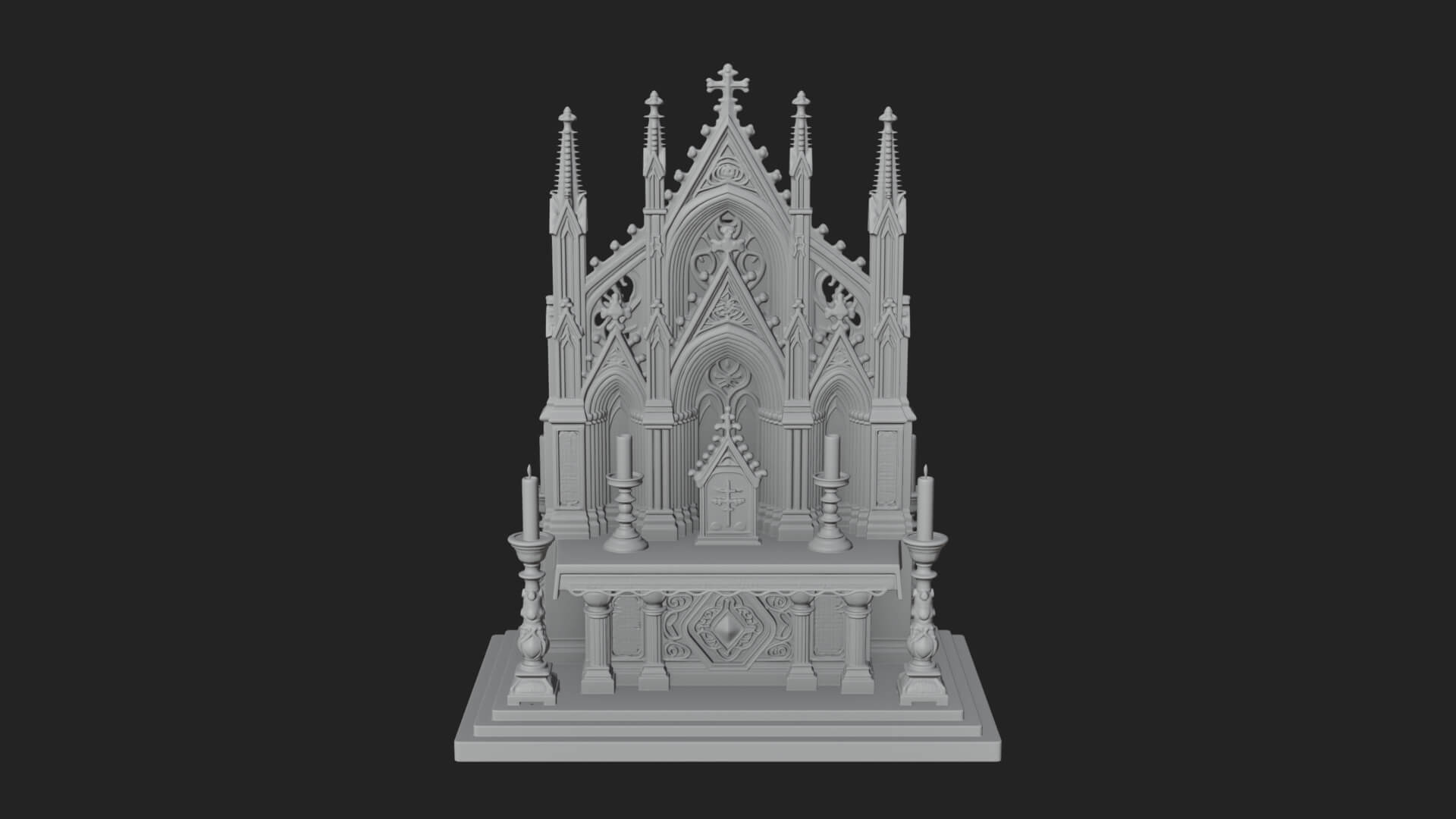 Gothic Church Altar Model Design 3 3D Print Model 3D Model