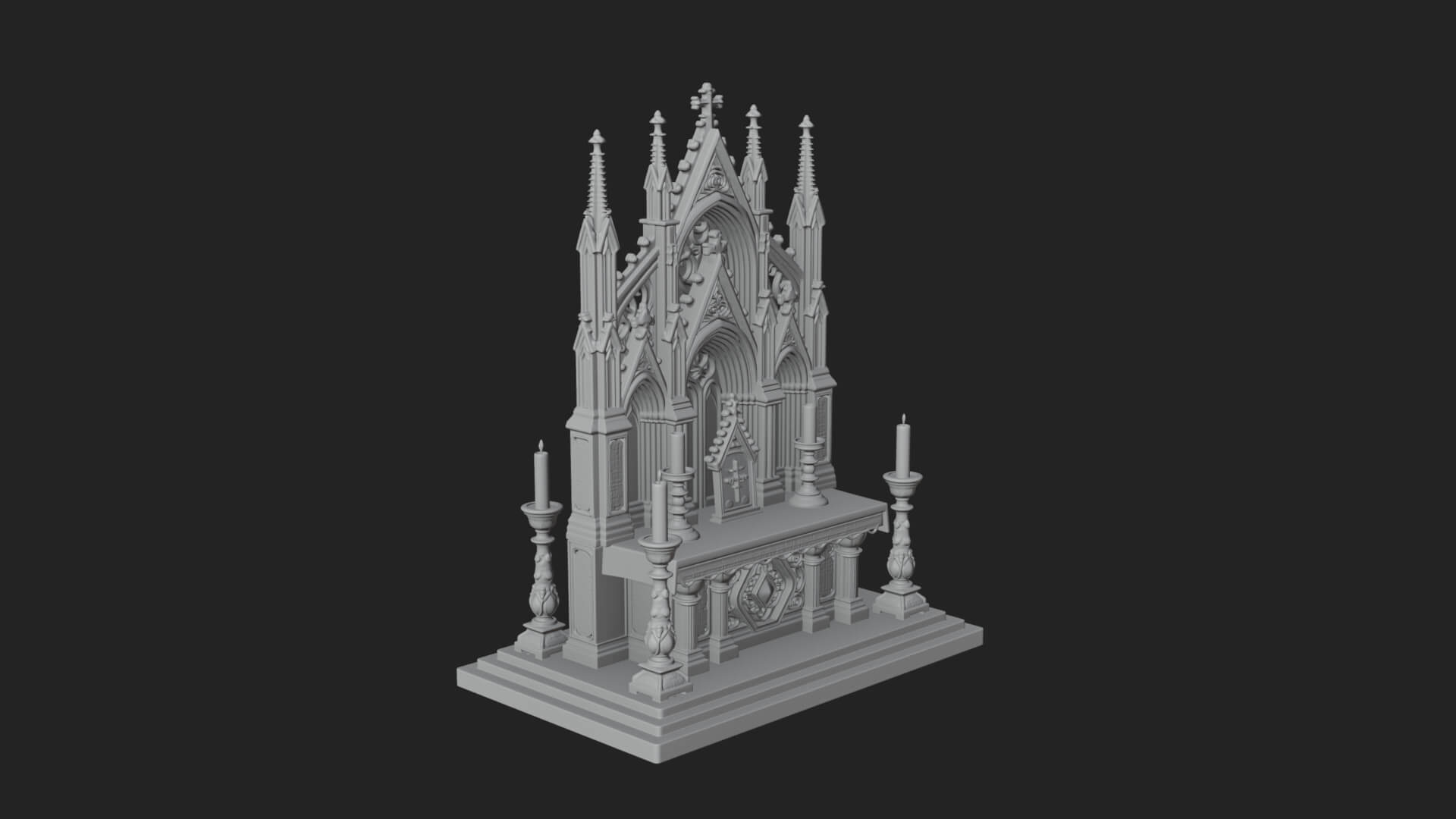 Gothic Church Altar Model Design 3 3D Print Model 3D Model