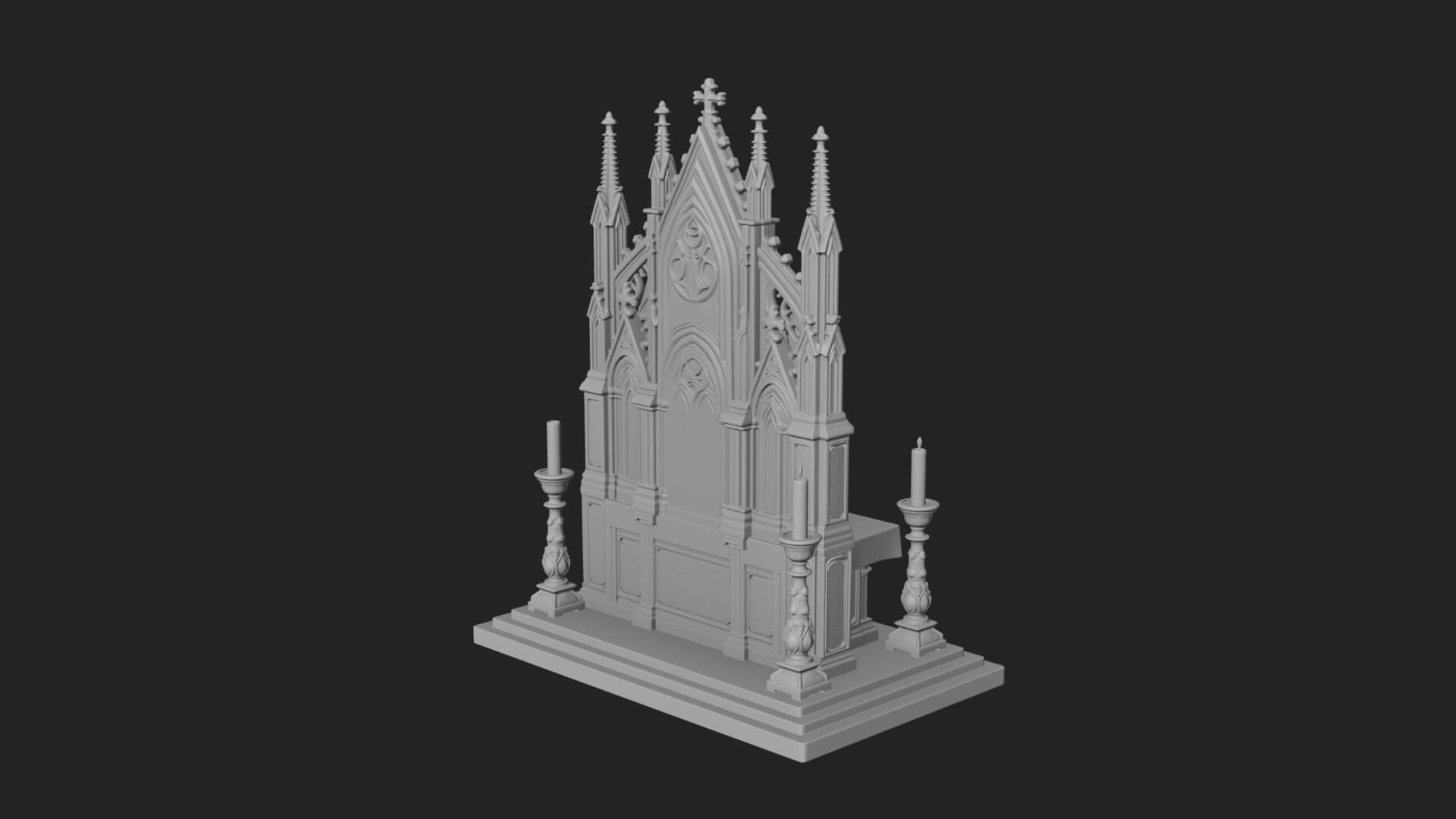 Gothic Church Altar Model Design 3 3D Print Model 3D Model