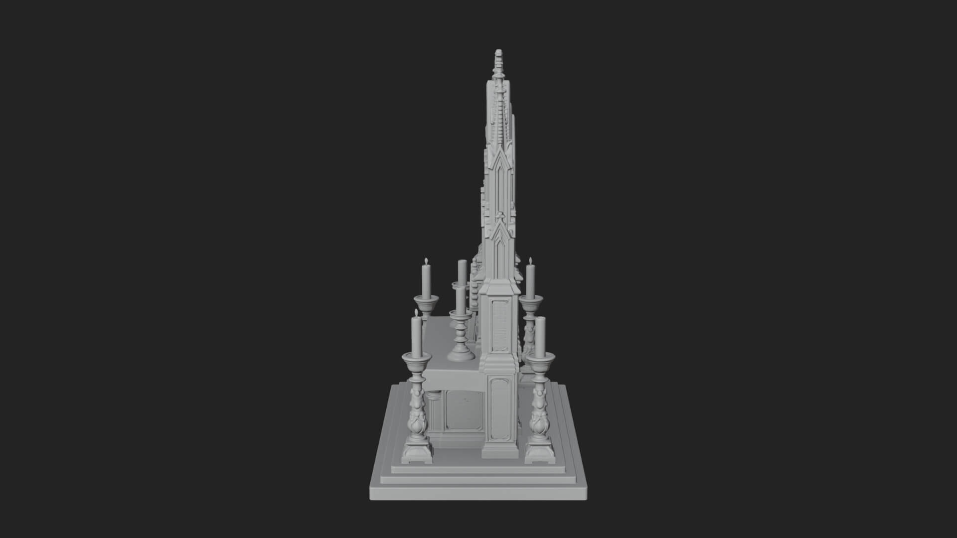 Gothic Church Altar Model Design 3 3D Print Model 3D Model