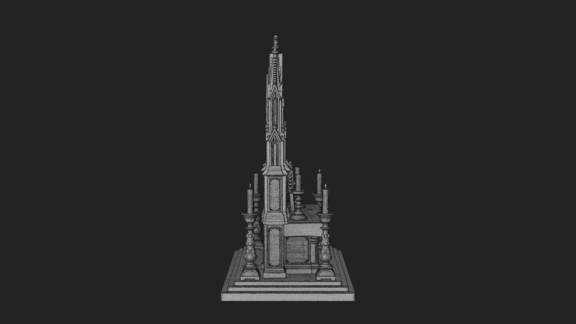 Gothic Church Altar Model Design 3 3D Print Model 3D Model