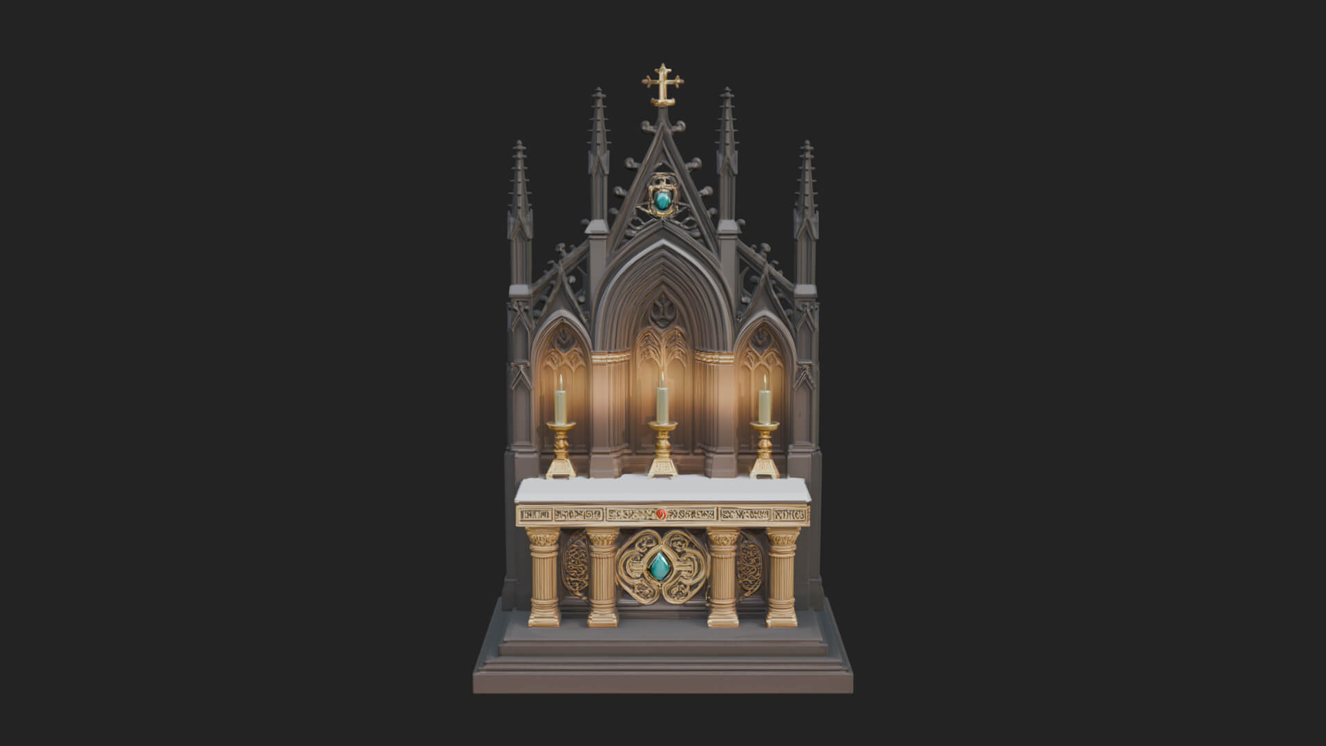 Gothic Church Altar Model Design 4 3D Print Model 3D Model
