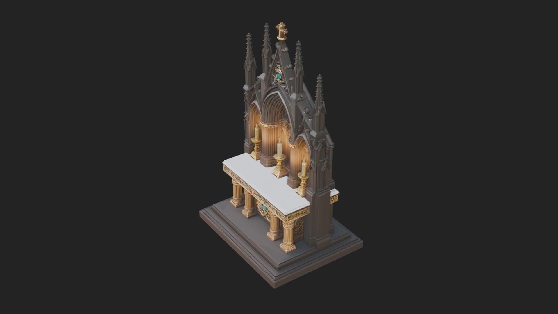 Gothic Church Altar Model Design 4 3D Print Model 3D Model