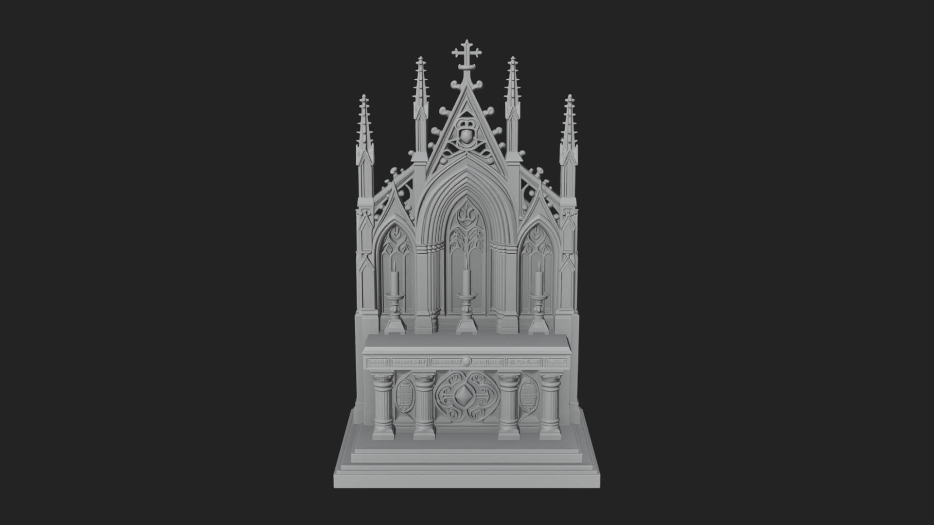Gothic Church Altar Model Design 4 3D Print Model 3D Model