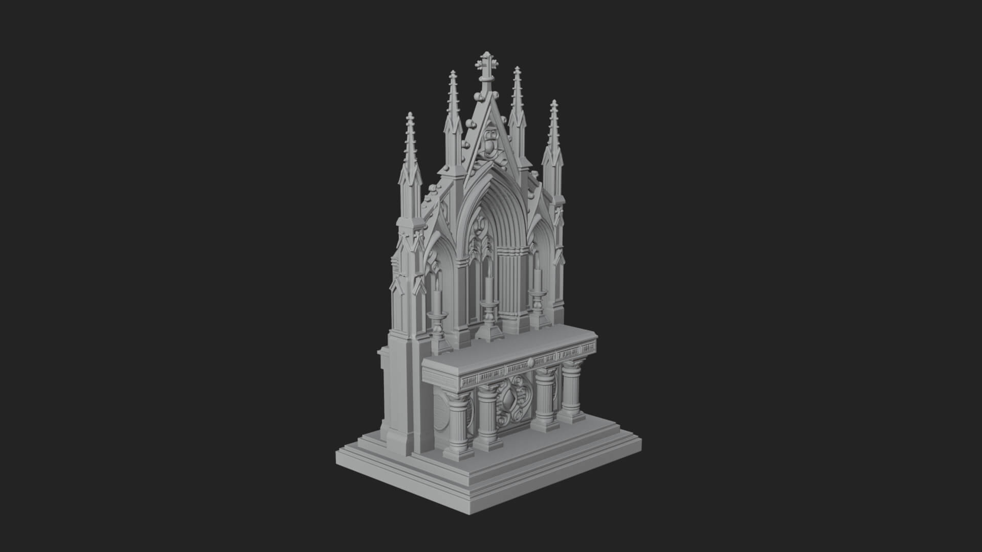 Gothic Church Altar Model Design 4 3D Print Model 3D Model