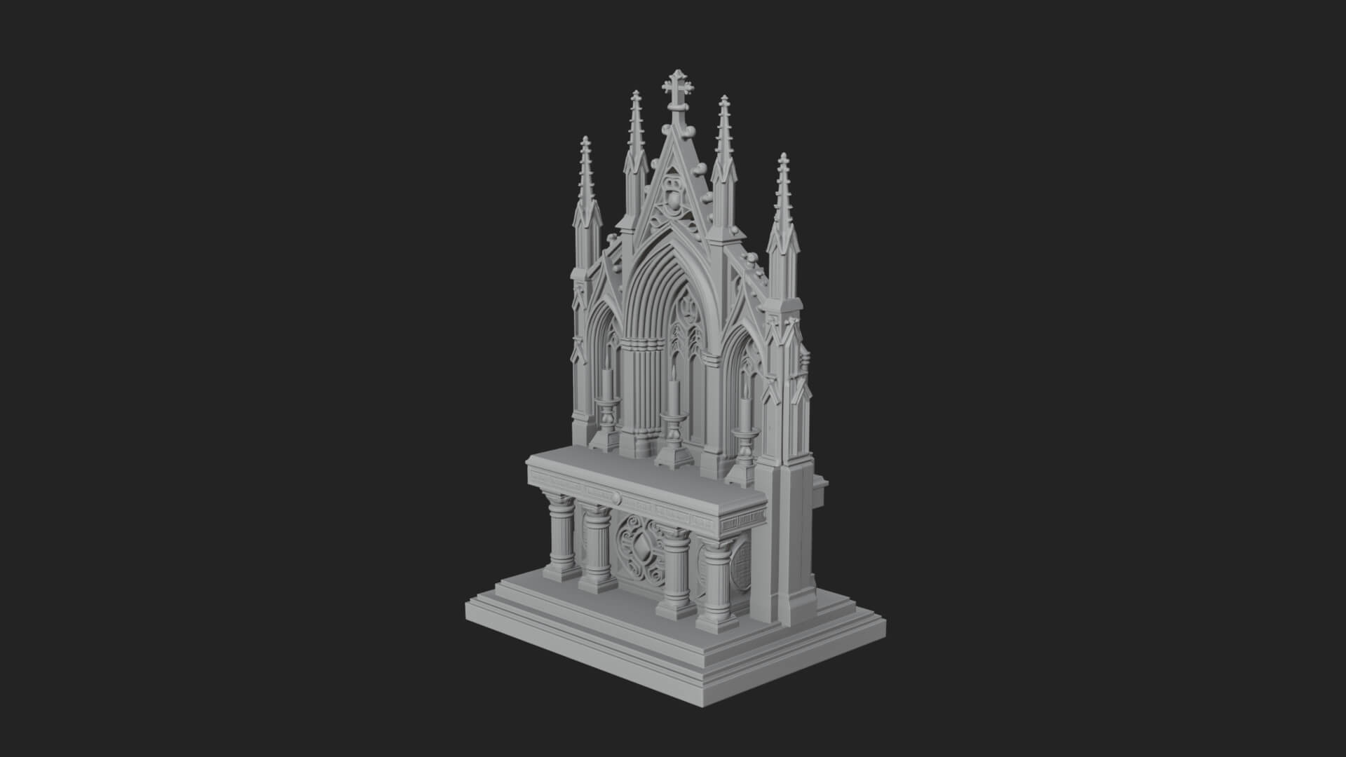 Gothic Church Altar Model Design 4 3D Print Model 3D Model