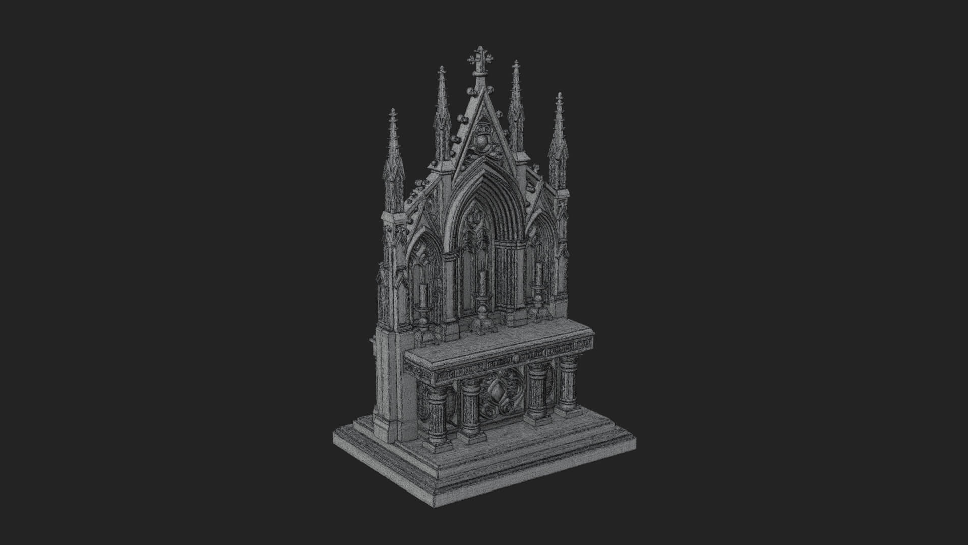 Gothic Church Altar Model Design 4 3D Print Model 3D Model