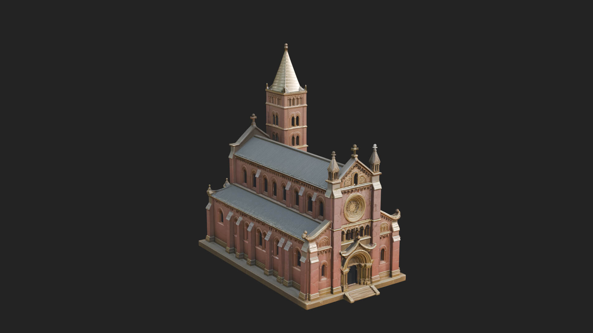 Gothic Church Model Design 1 3D Print Model 3D Model