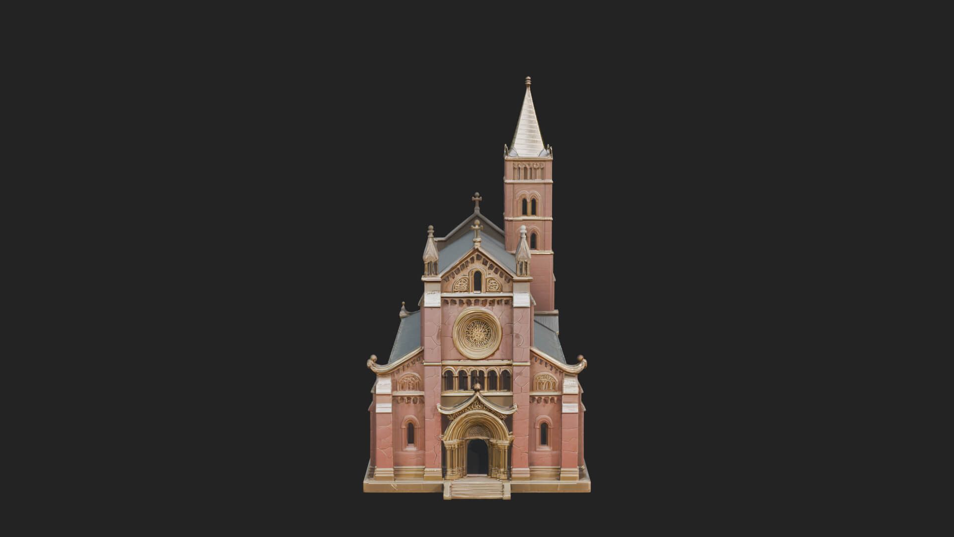 Gothic Church Model Design 1 3D Print Model 3D Model