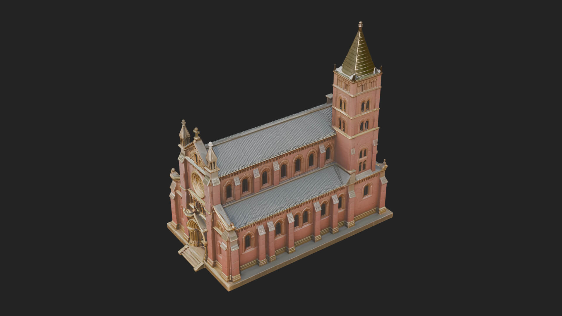 Gothic Church Model Design 1 3D Print Model 3D Model