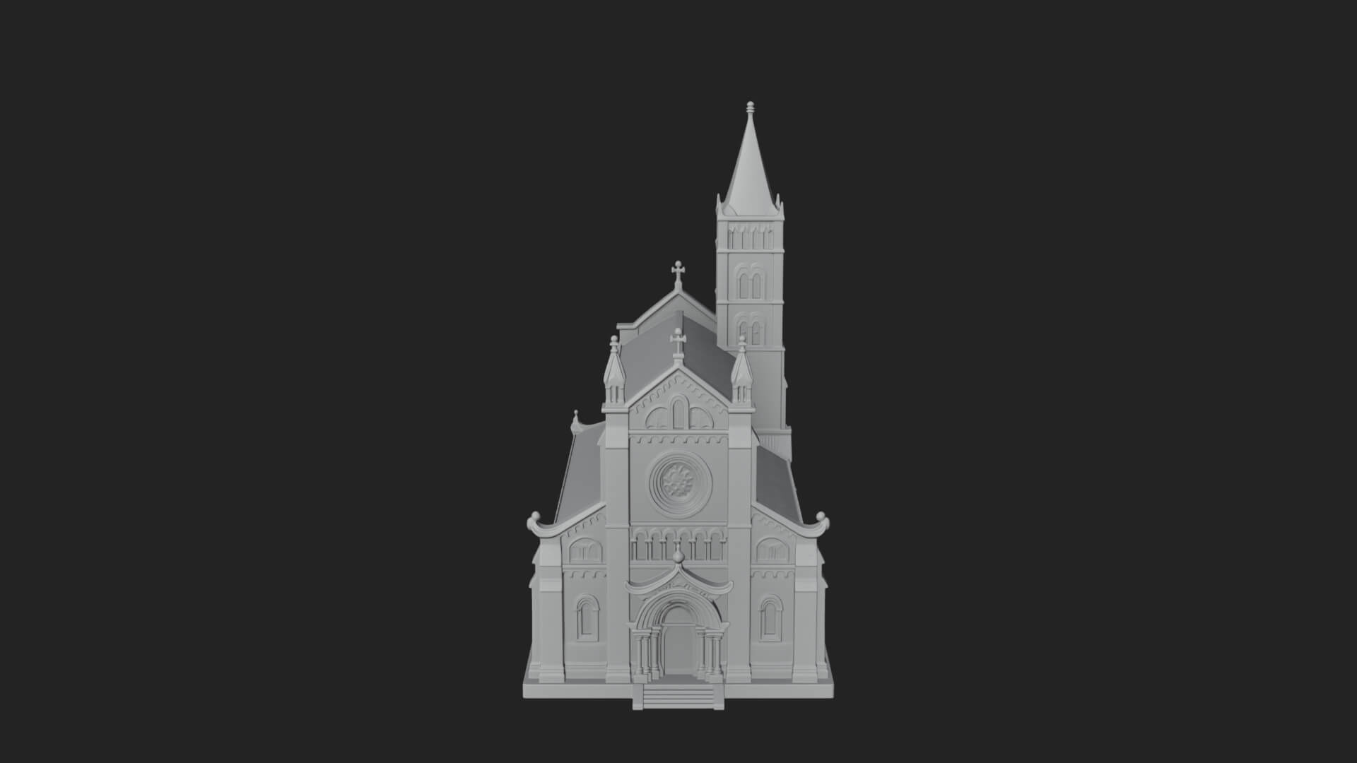 Gothic Church Model Design 1 3D Print Model 3D Model