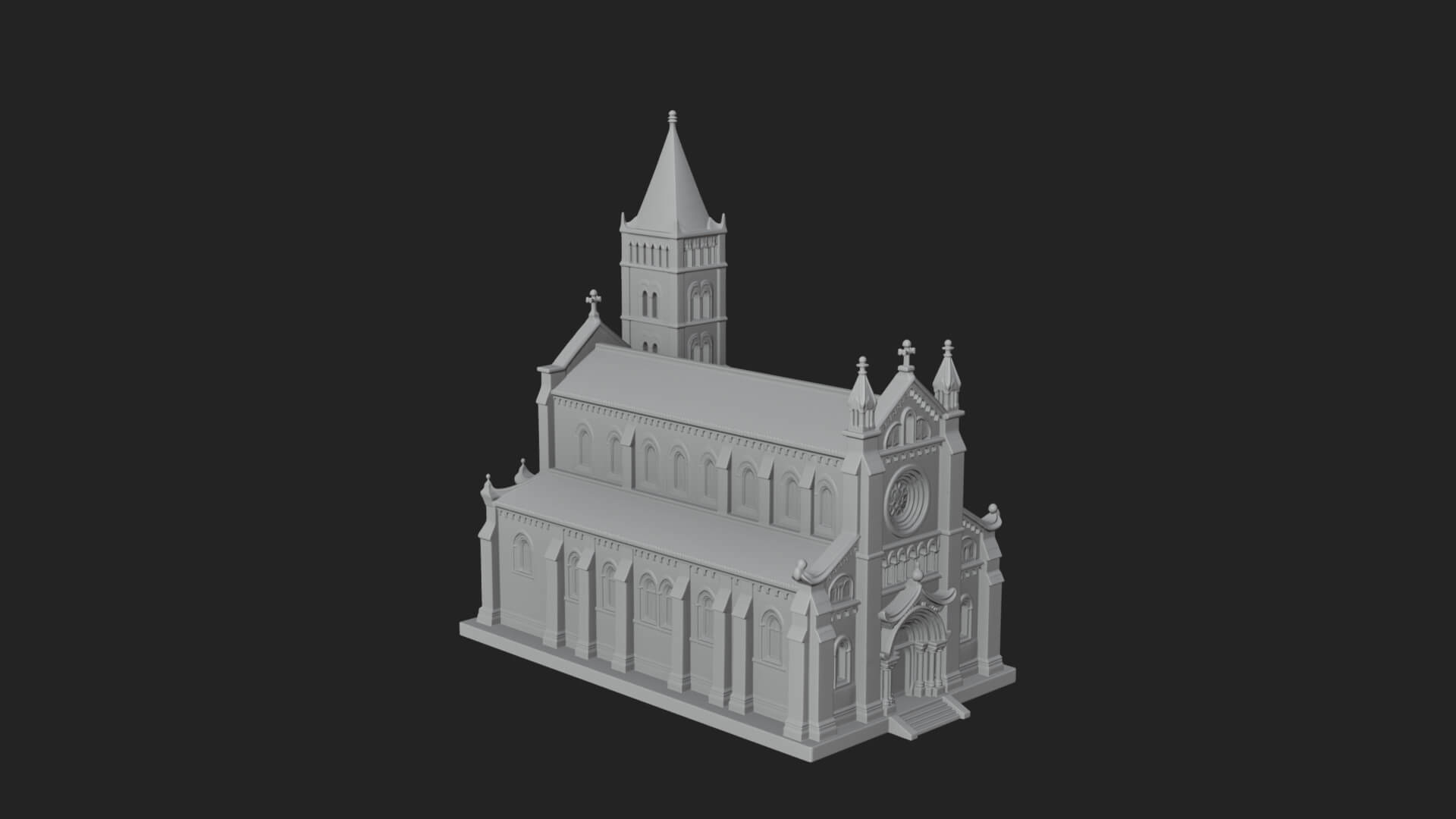 Gothic Church Model Design 1 3D Print Model 3D Model
