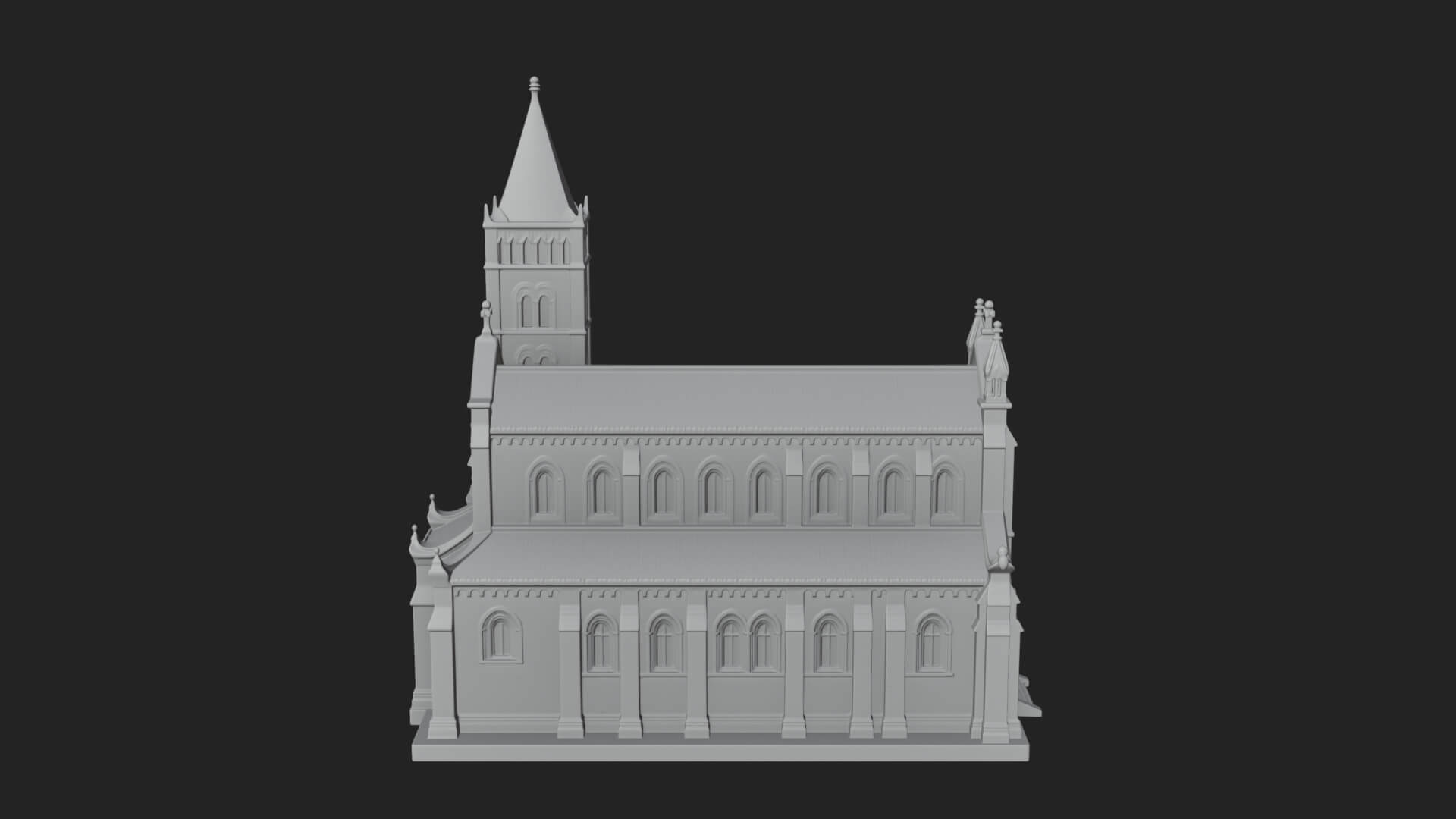 Gothic Church Model Design 1 3D Print Model 3D Model