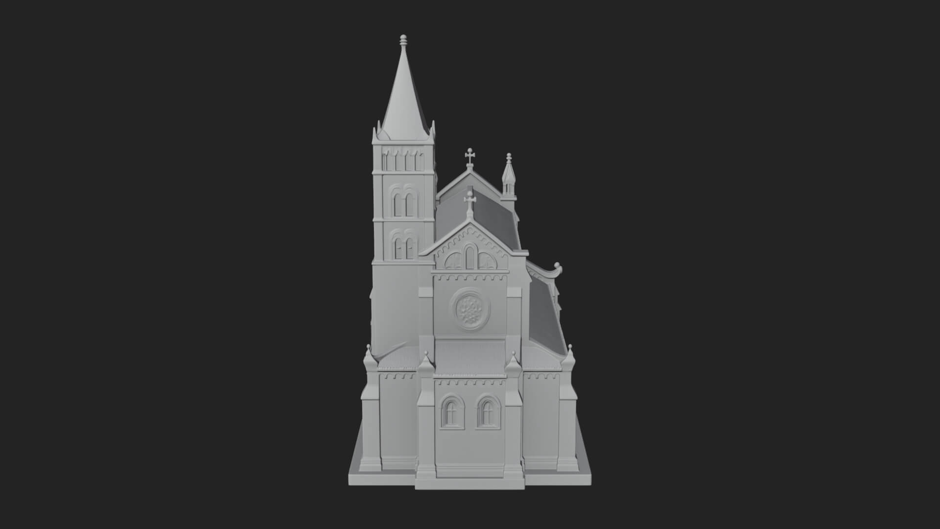 Gothic Church Model Design 1 3D Print Model 3D Model