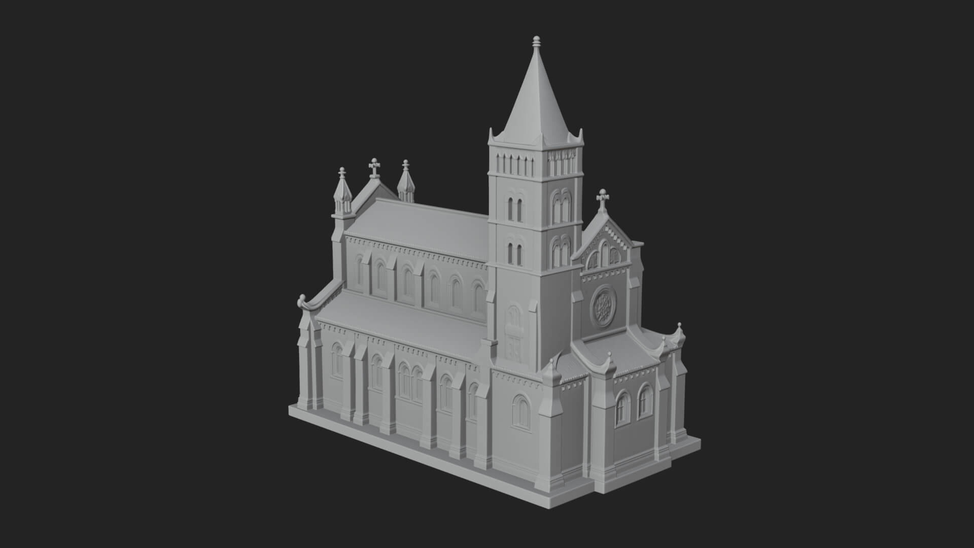 Gothic Church Model Design 1 3D Print Model 3D Model