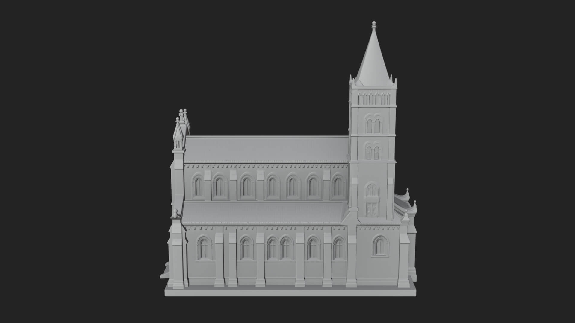 Gothic Church Model Design 1 3D Print Model 3D Model