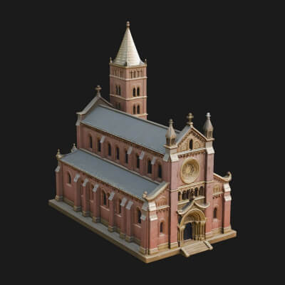 Gothic Church Model Design 1 3D Print Model