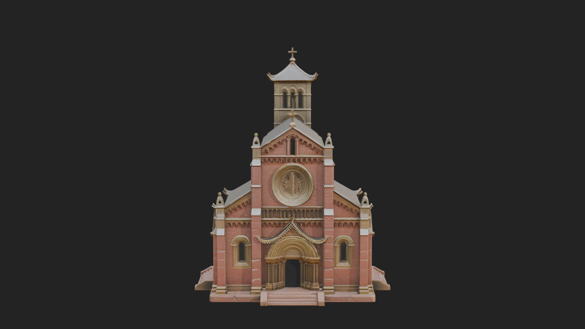 Gothic Church Model Design 2 3D Print Model 3D Model
