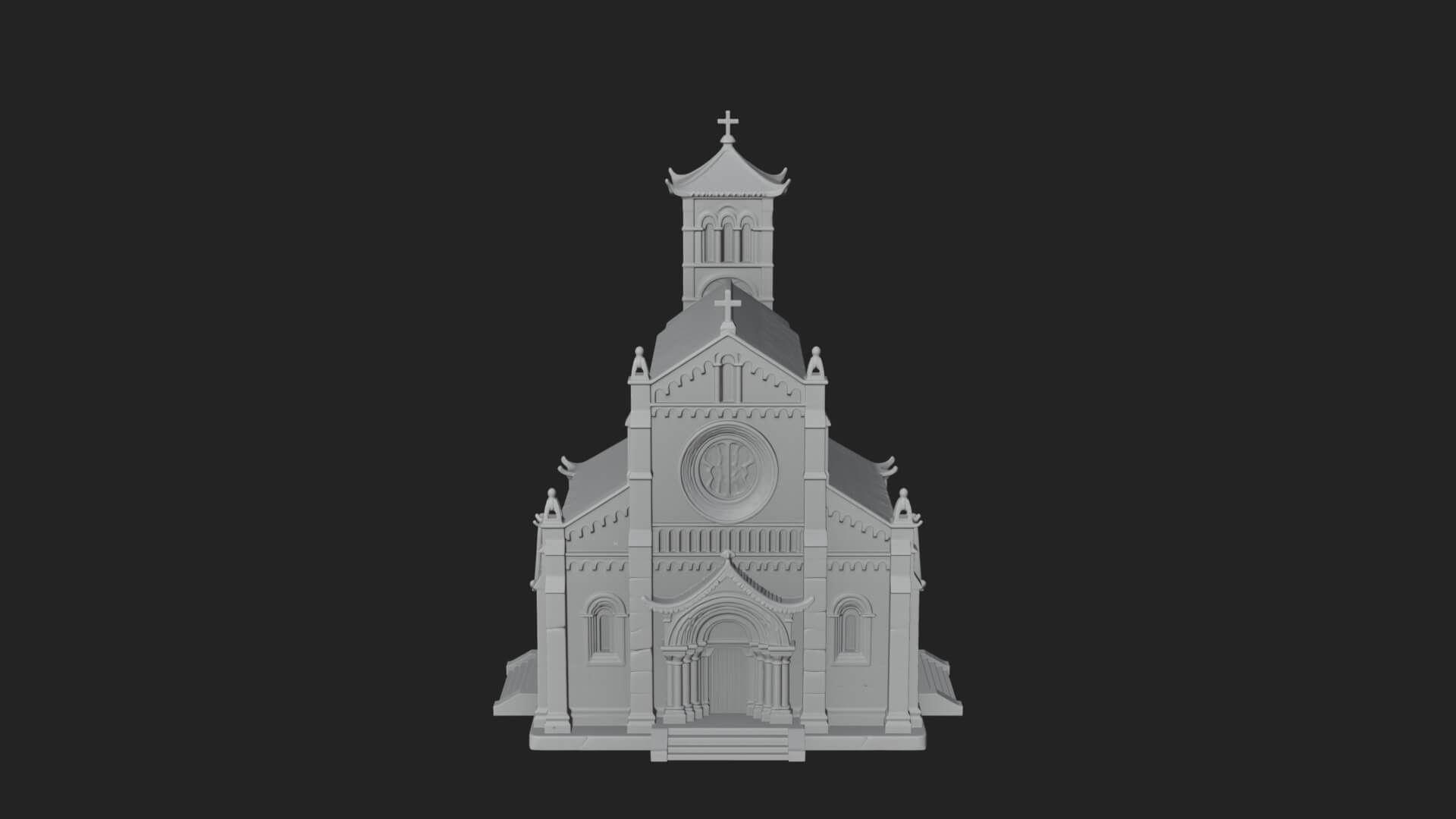 Gothic Church Model Design 2 3D Print Model 3D Model