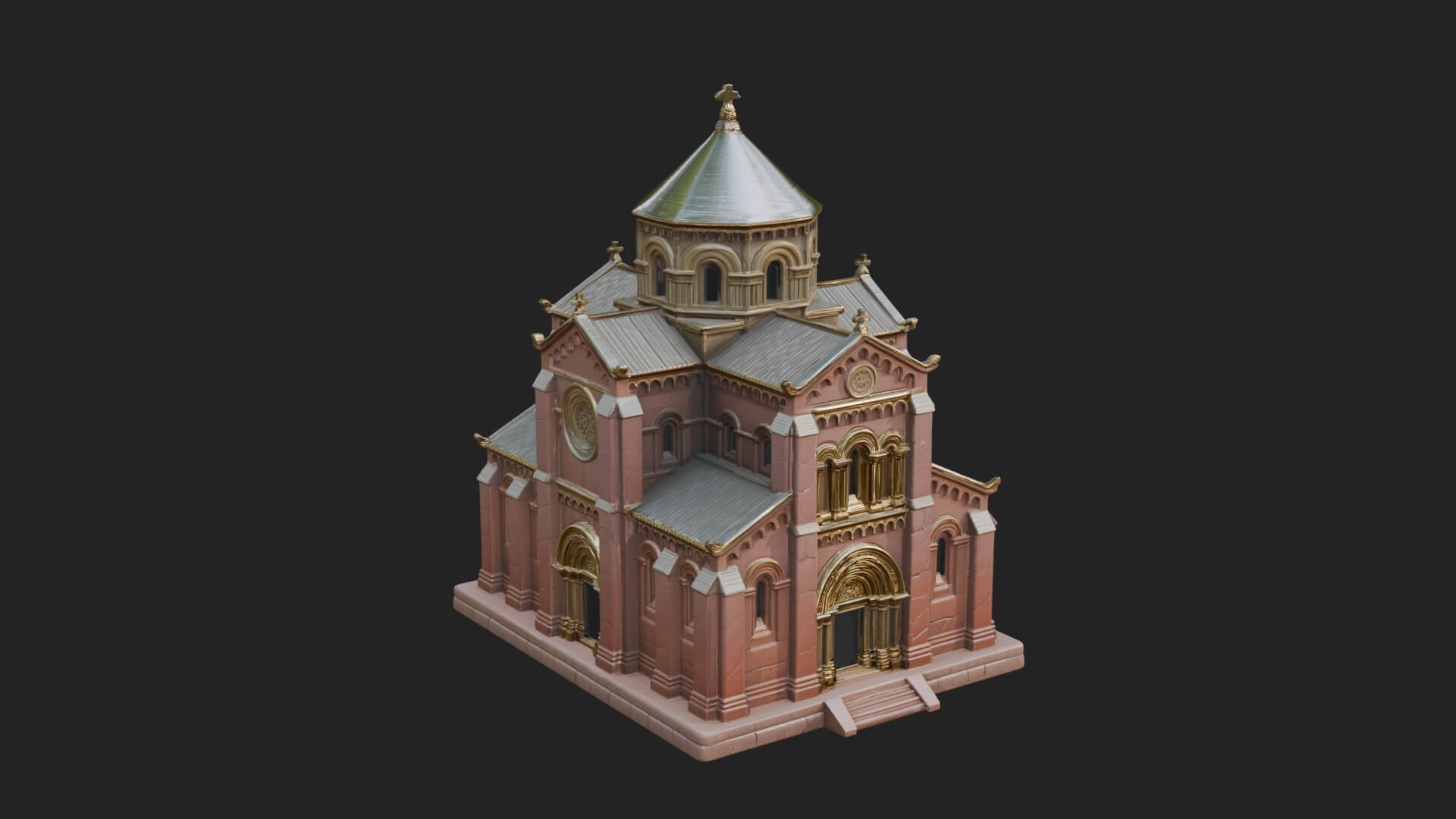 Gothic Church Model Design 3 3D Print Model 3D Model