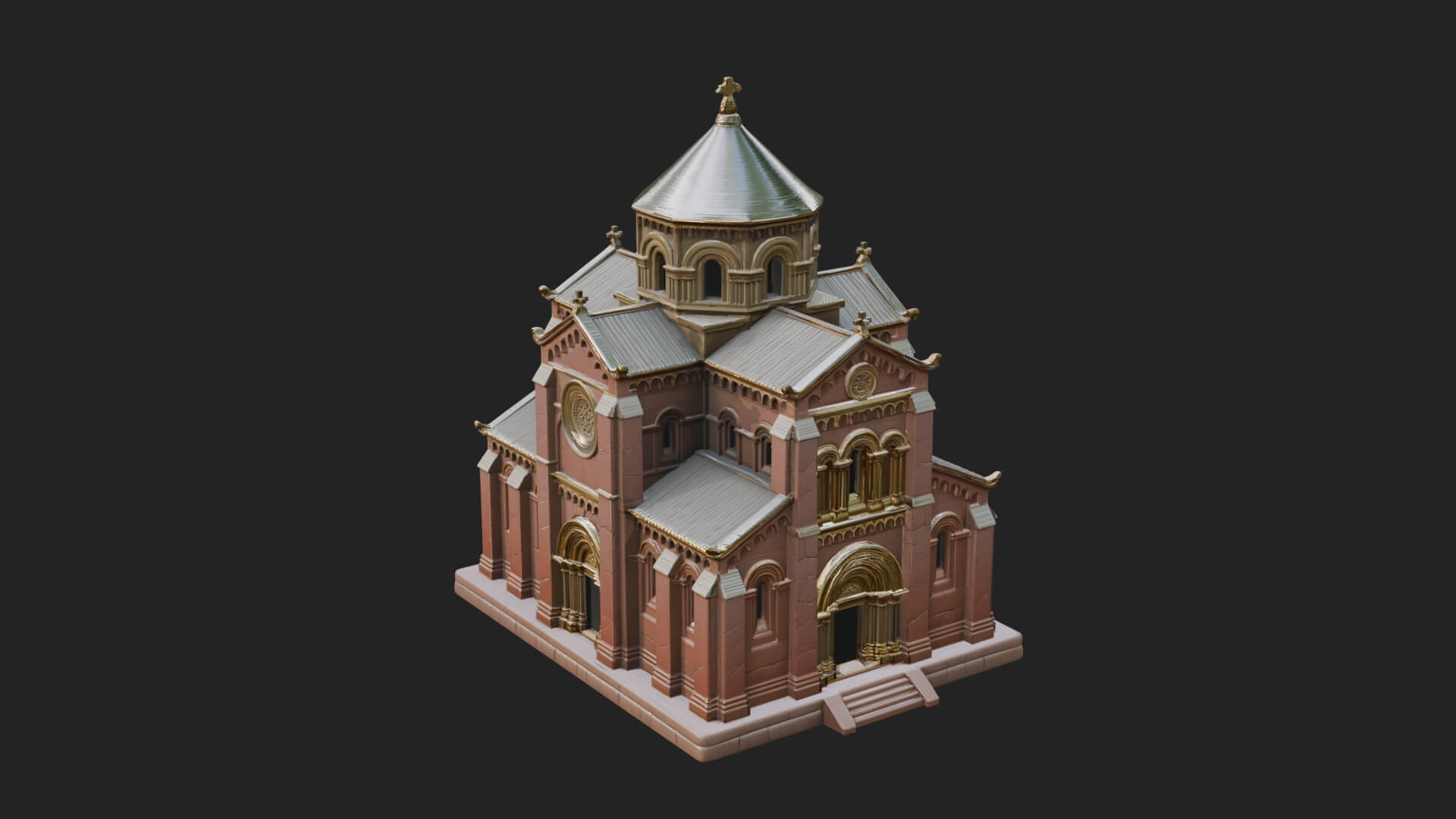 Gothic Church Model Design 3 3D Print Model 3D Model