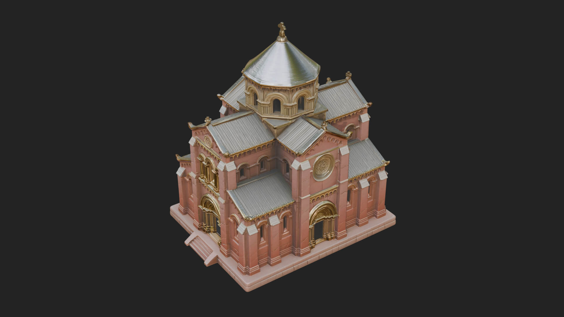 Gothic Church Model Design 3 3D Print Model 3D Model