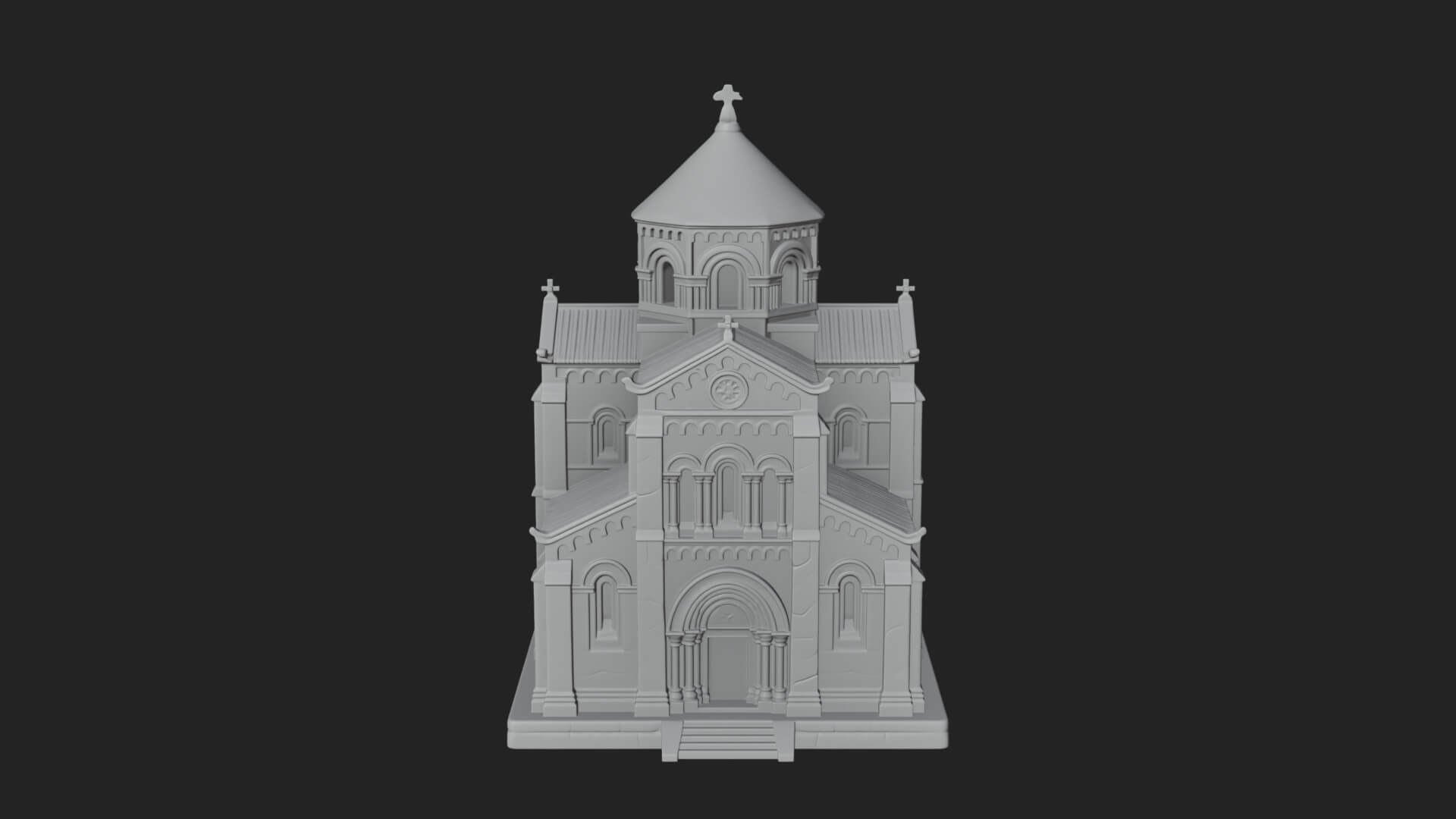 Gothic Church Model Design 3 3D Print Model 3D Model