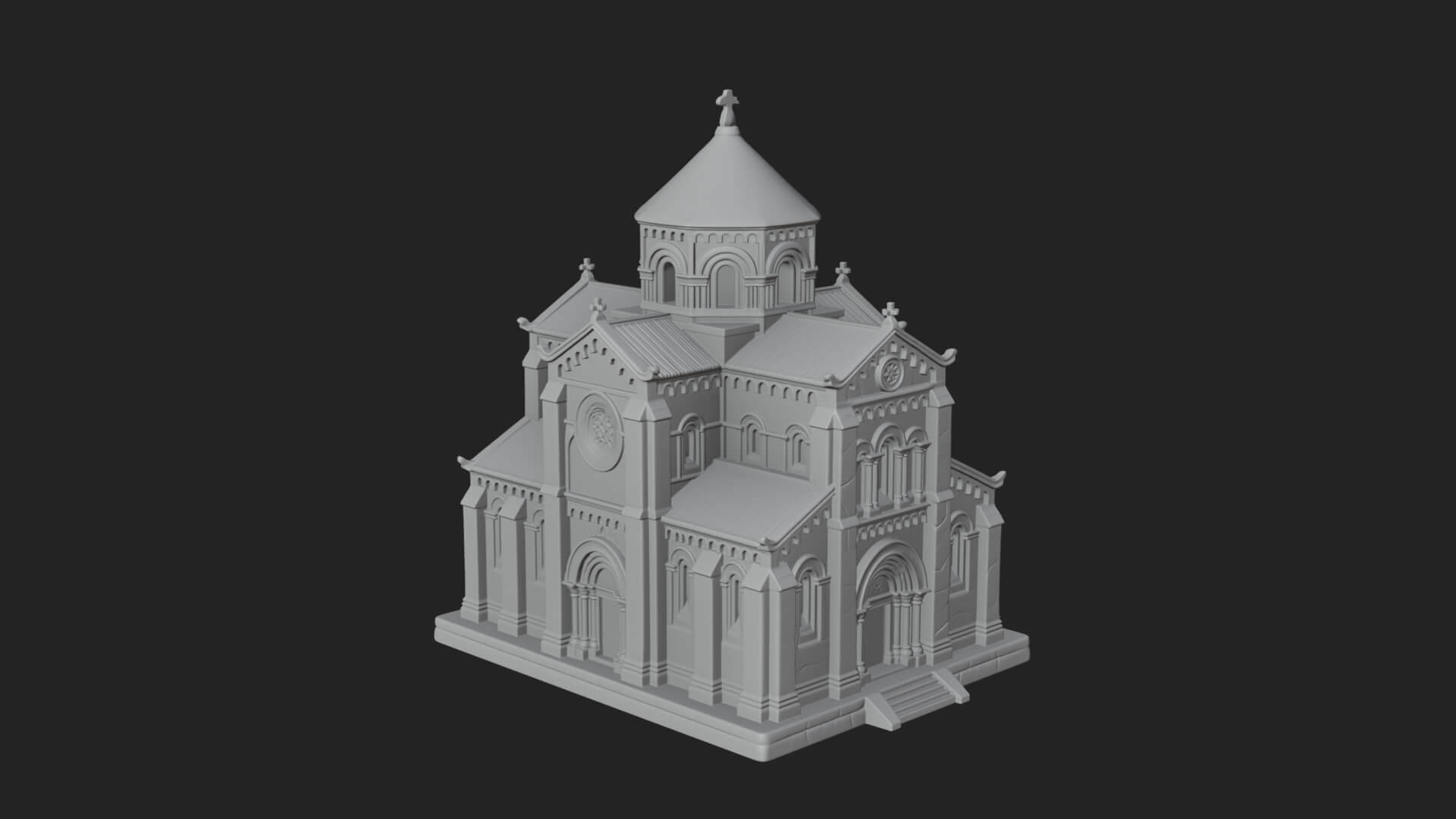 Gothic Church Model Design 3 3D Print Model 3D Model
