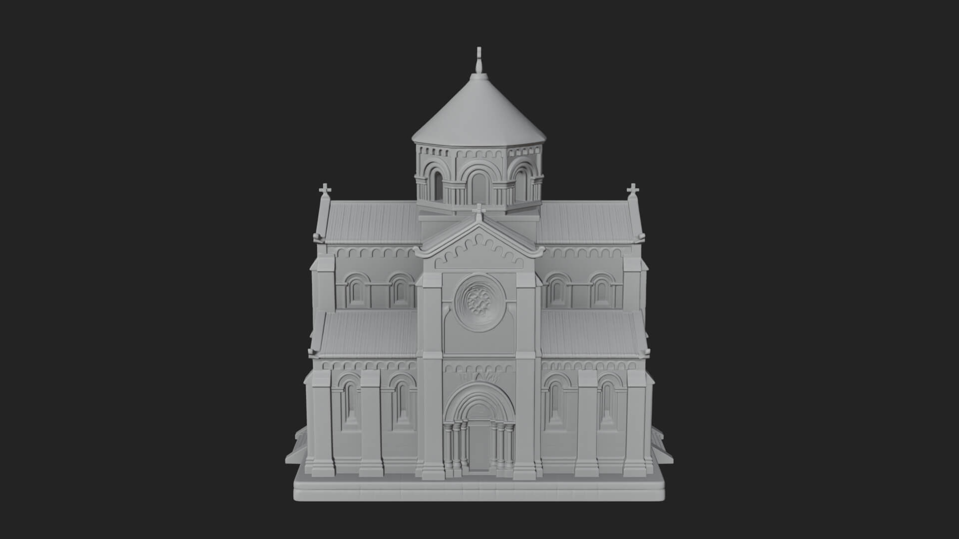 Gothic Church Model Design 3 3D Print Model 3D Model
