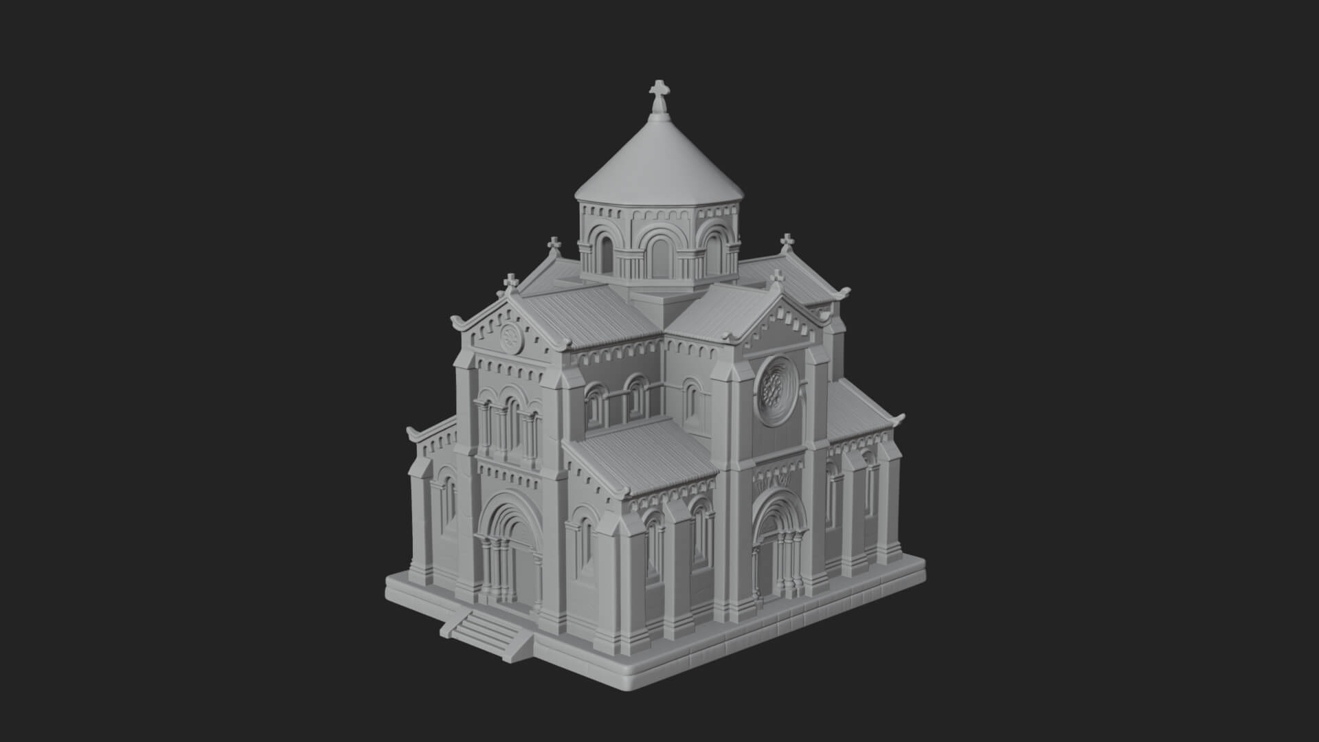 Gothic Church Model Design 3 3D Print Model 3D Model