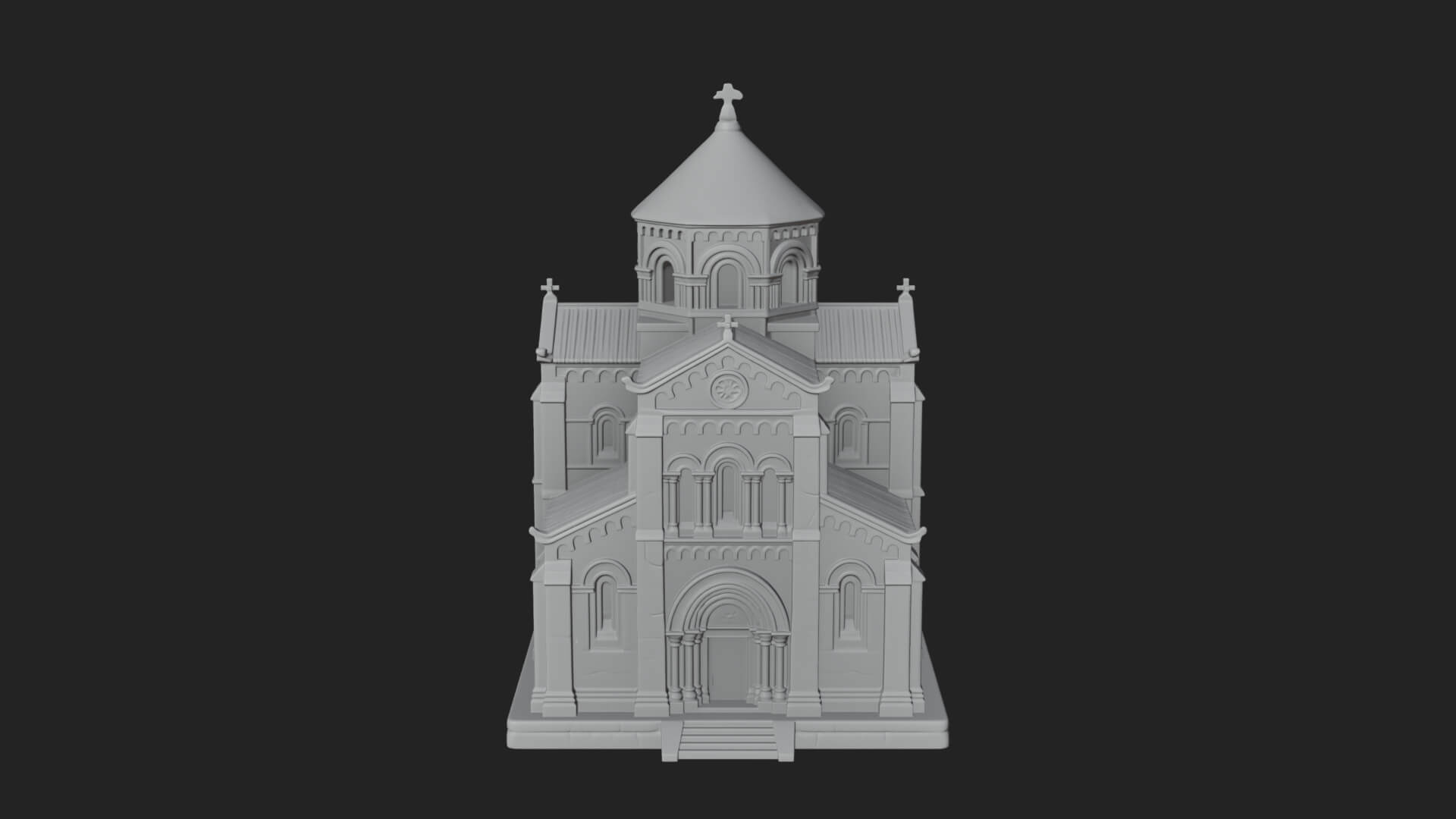 Gothic Church Model Design 3 3D Print Model 3D Model
