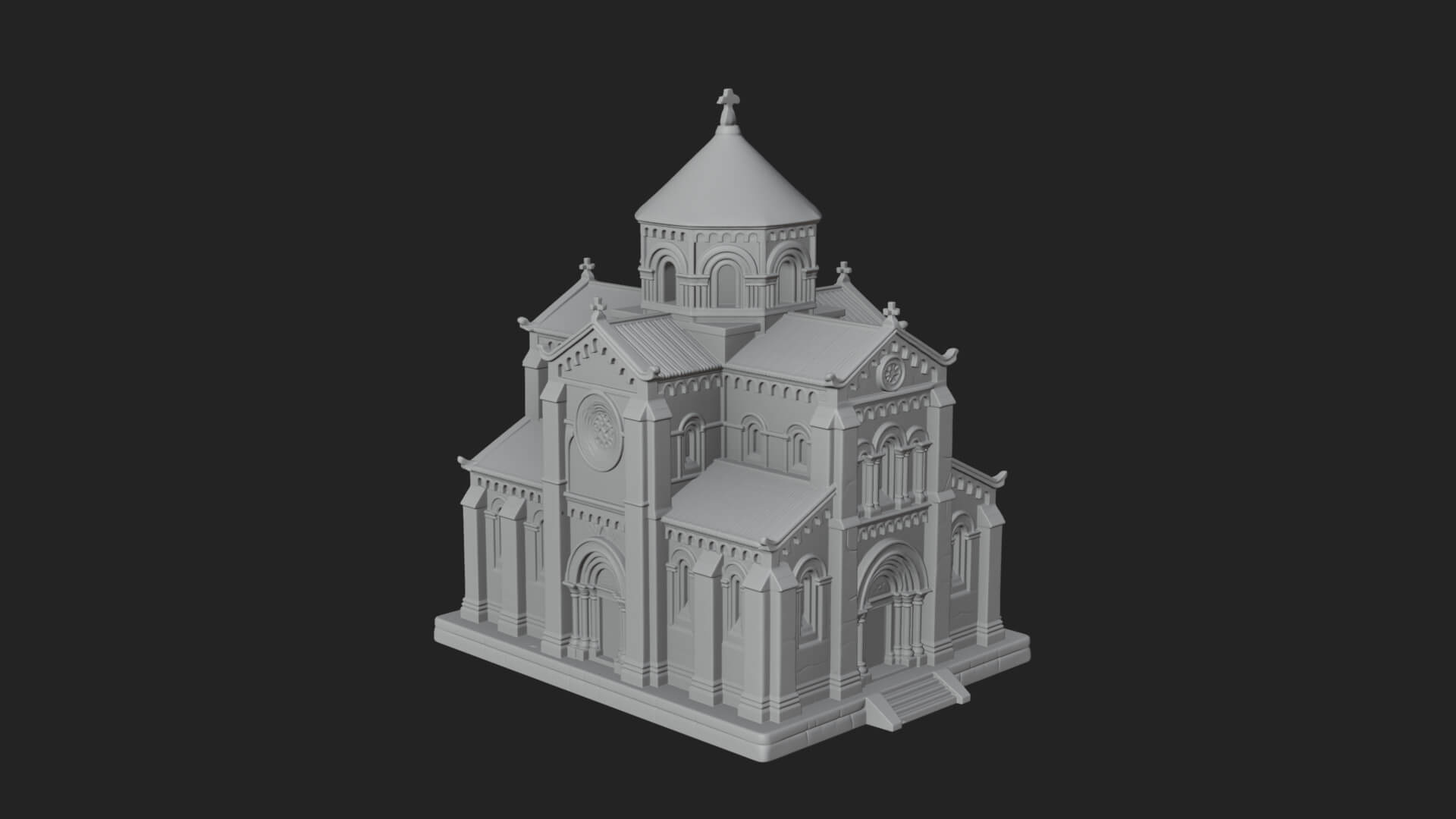 Gothic Church Model Design 3 3D Print Model 3D Model