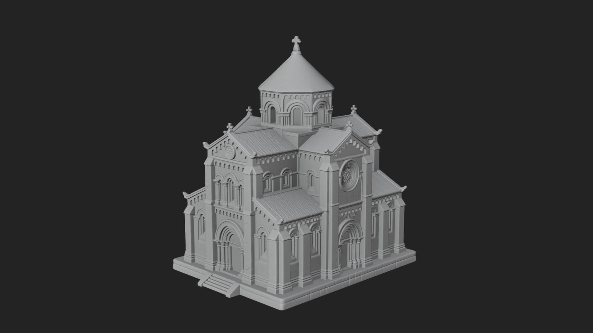 Gothic Church Model Design 3 3D Print Model 3D Model