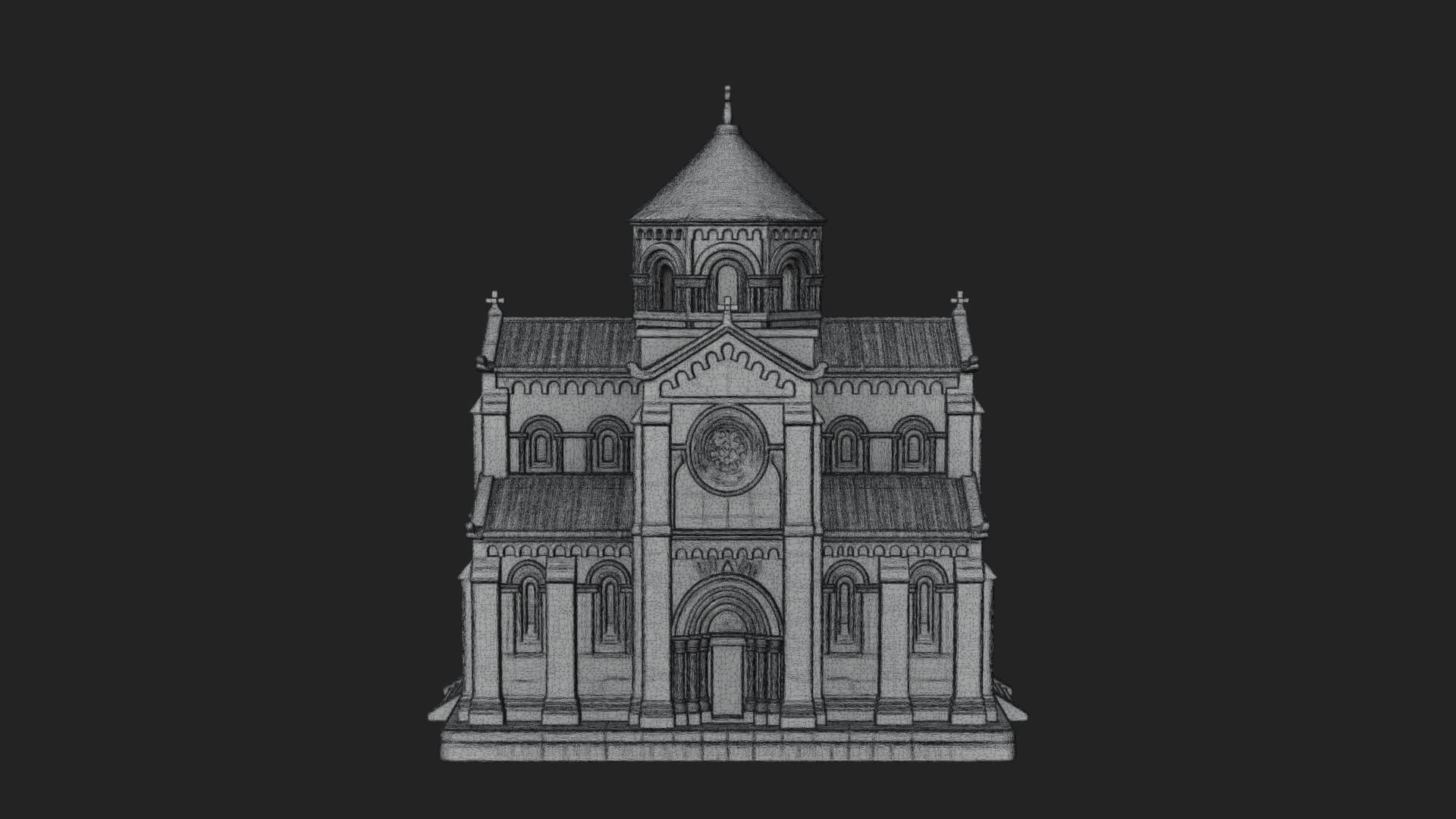 Gothic Church Model Design 3 3D Print Model 3D Model