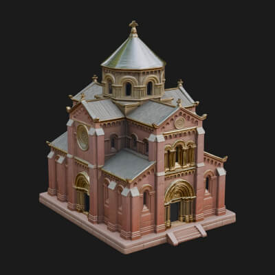 Gothic Church Model Design 3 3D Print Model