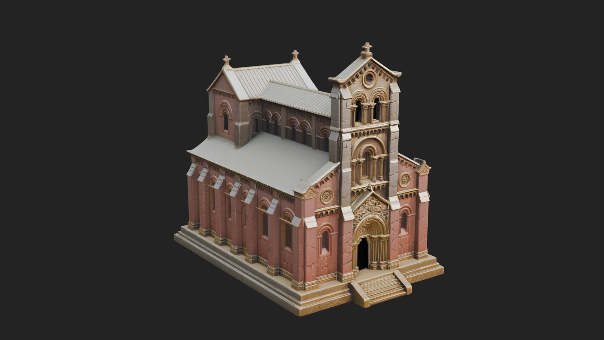 Gothic Church Model Design 4 3D Print Model 3D Model