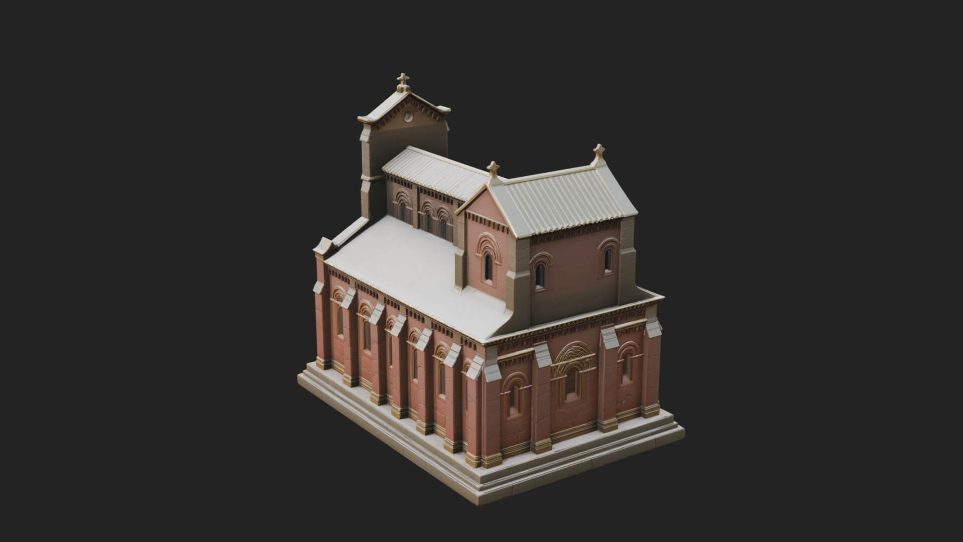Gothic Church Model Design 4 3D Print Model 3D Model