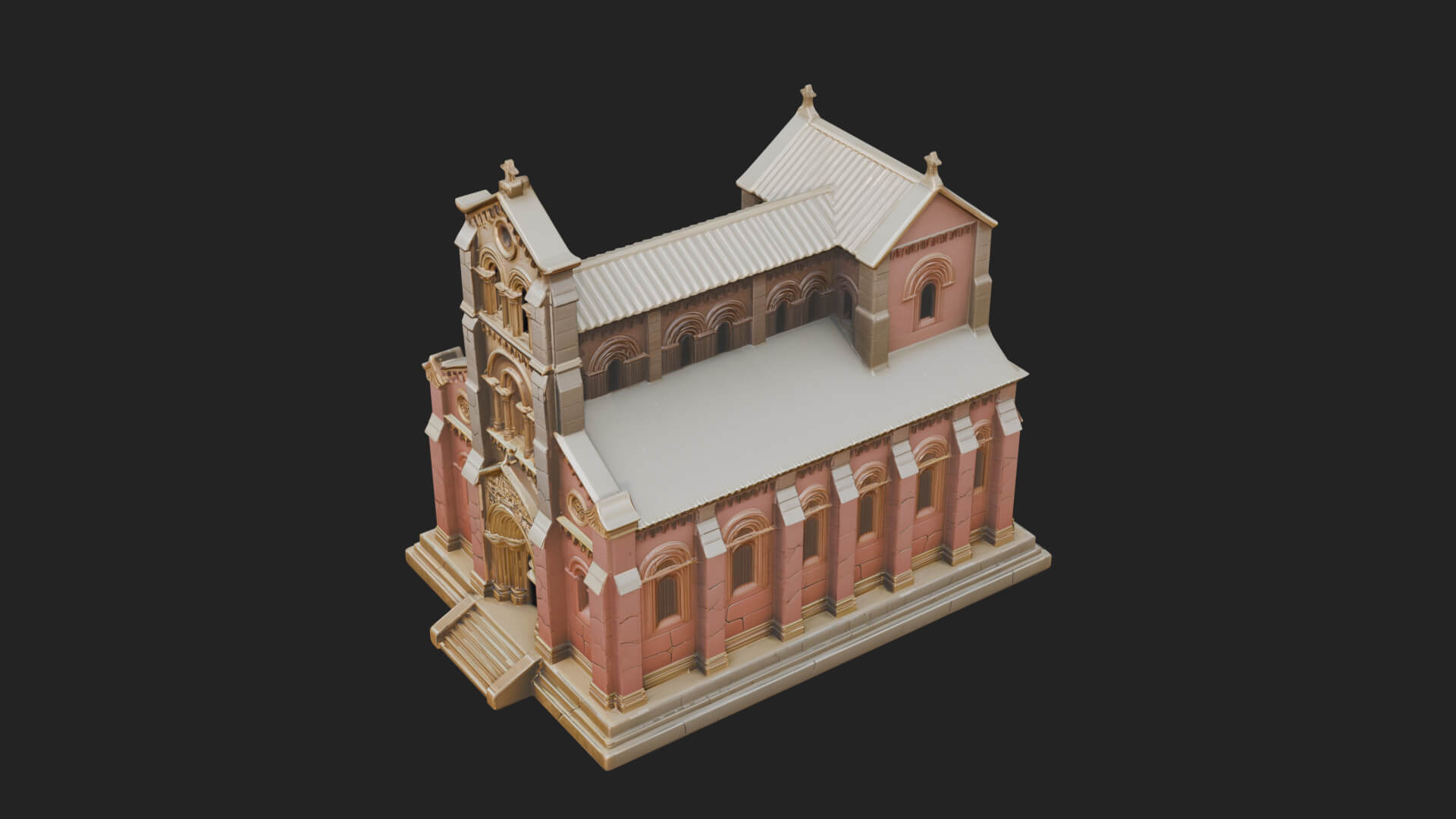 Gothic Church Model Design 4 3D Print Model 3D Model