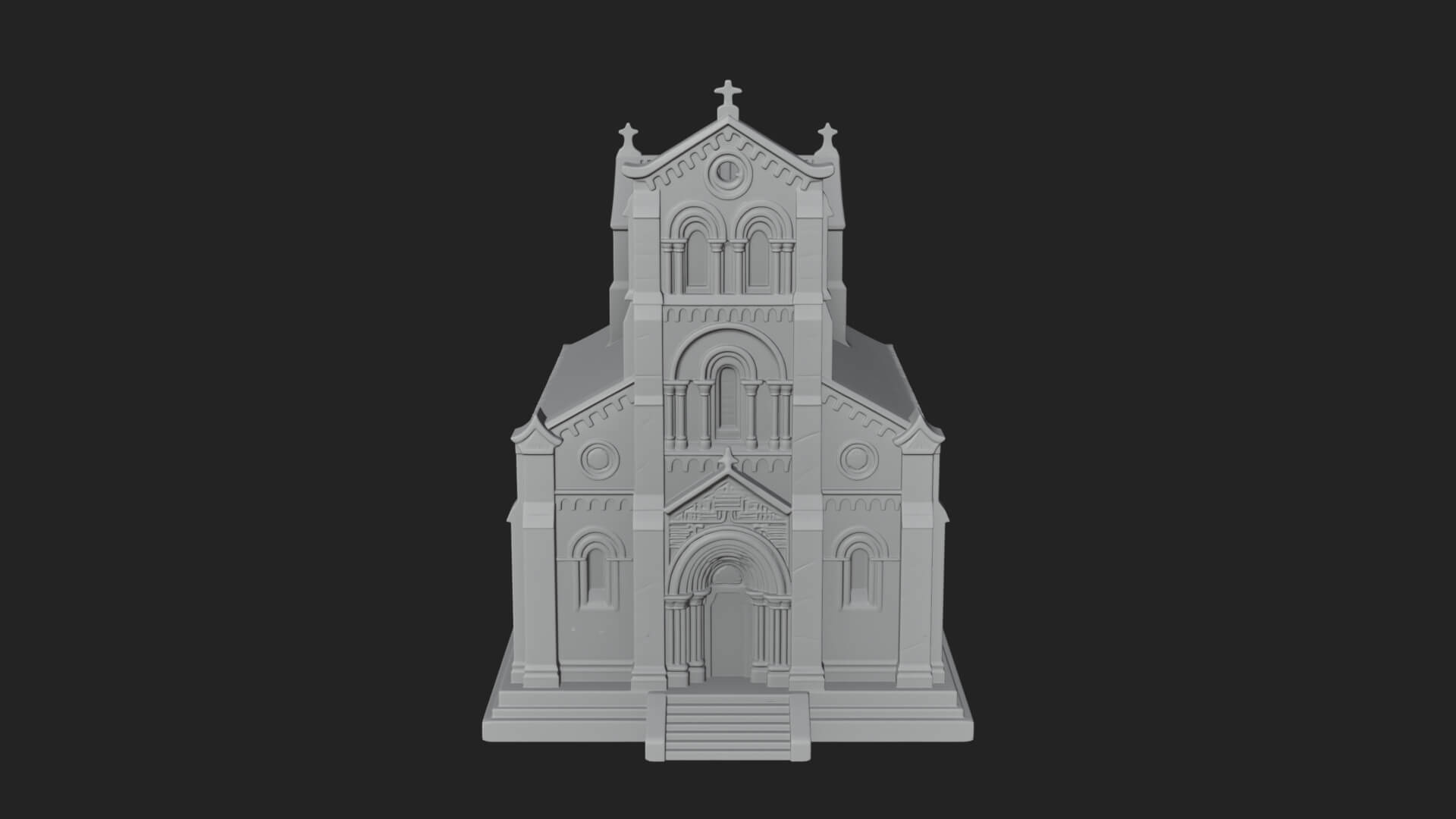 Gothic Church Model Design 4 3D Print Model 3D Model