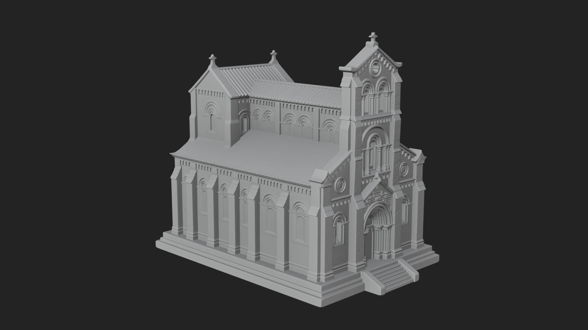 Gothic Church Model Design 4 3D Print Model 3D Model