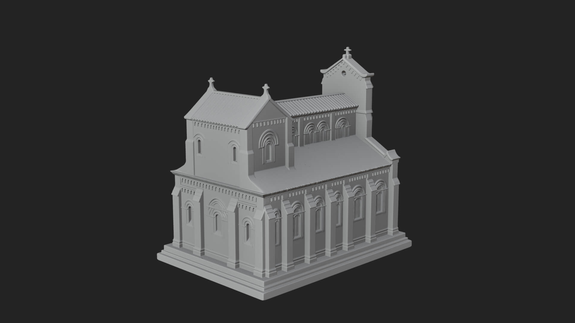 Gothic Church Model Design 4 3D Print Model 3D Model
