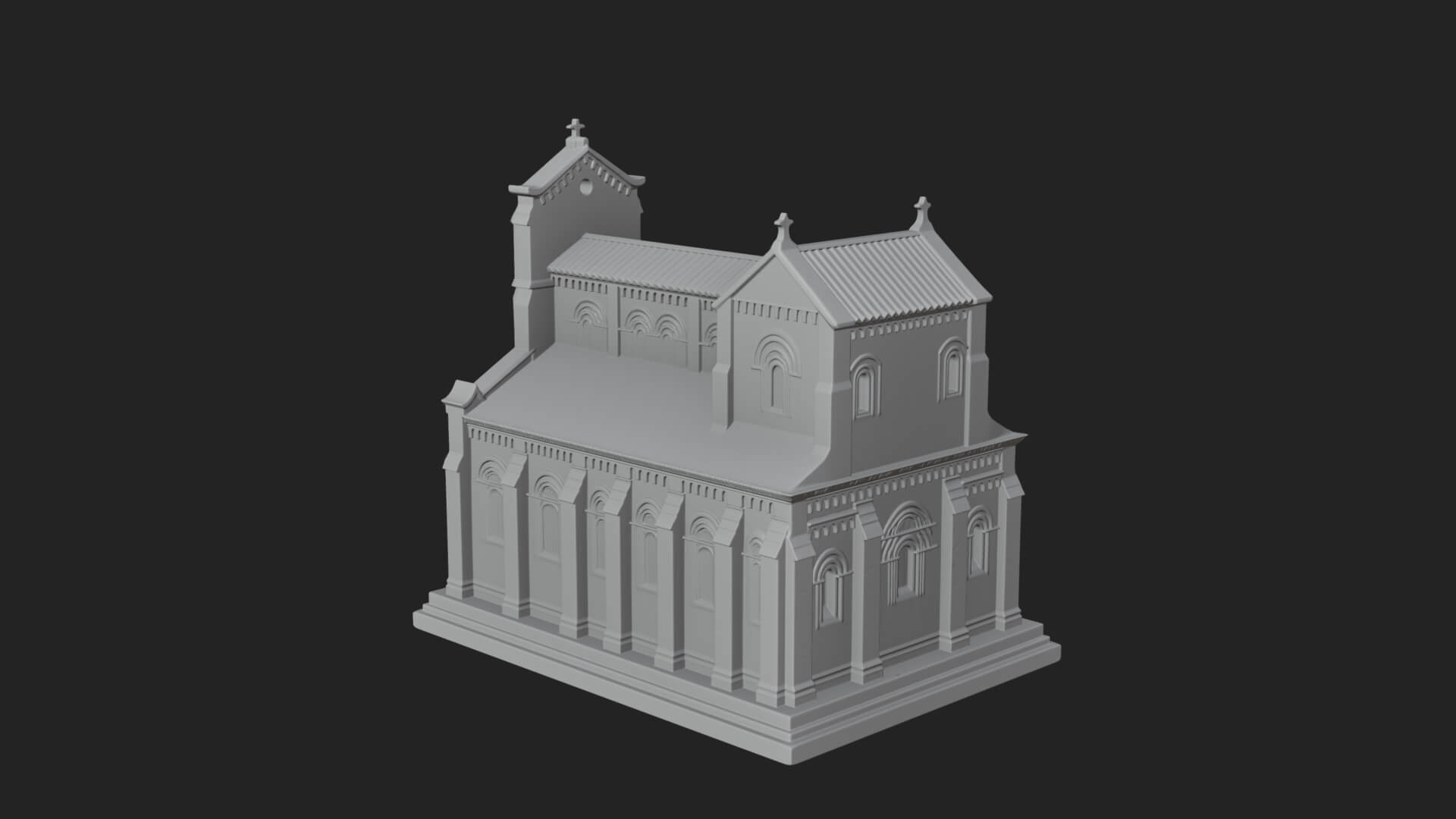 Gothic Church Model Design 4 3D Print Model 3D Model