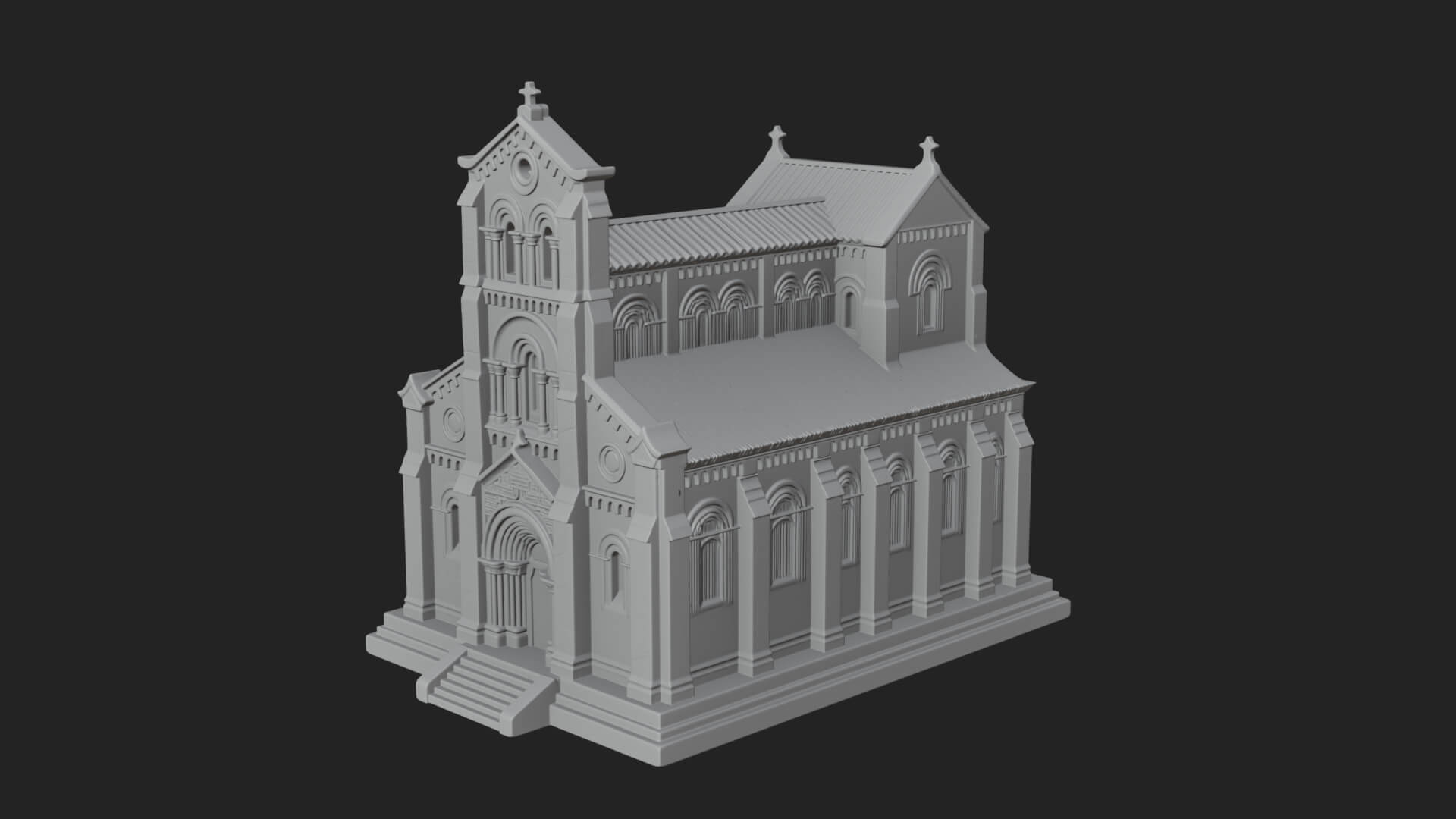 Gothic Church Model Design 4 3D Print Model 3D Model