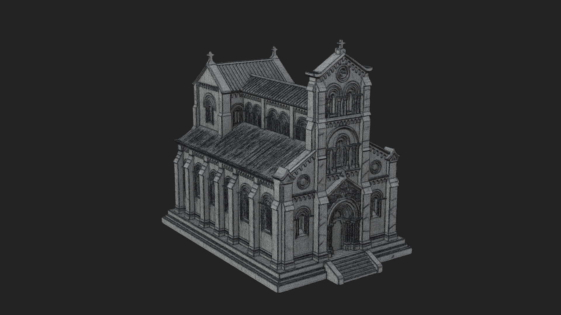 Gothic Church Model Design 4 3D Print Model 3D Model